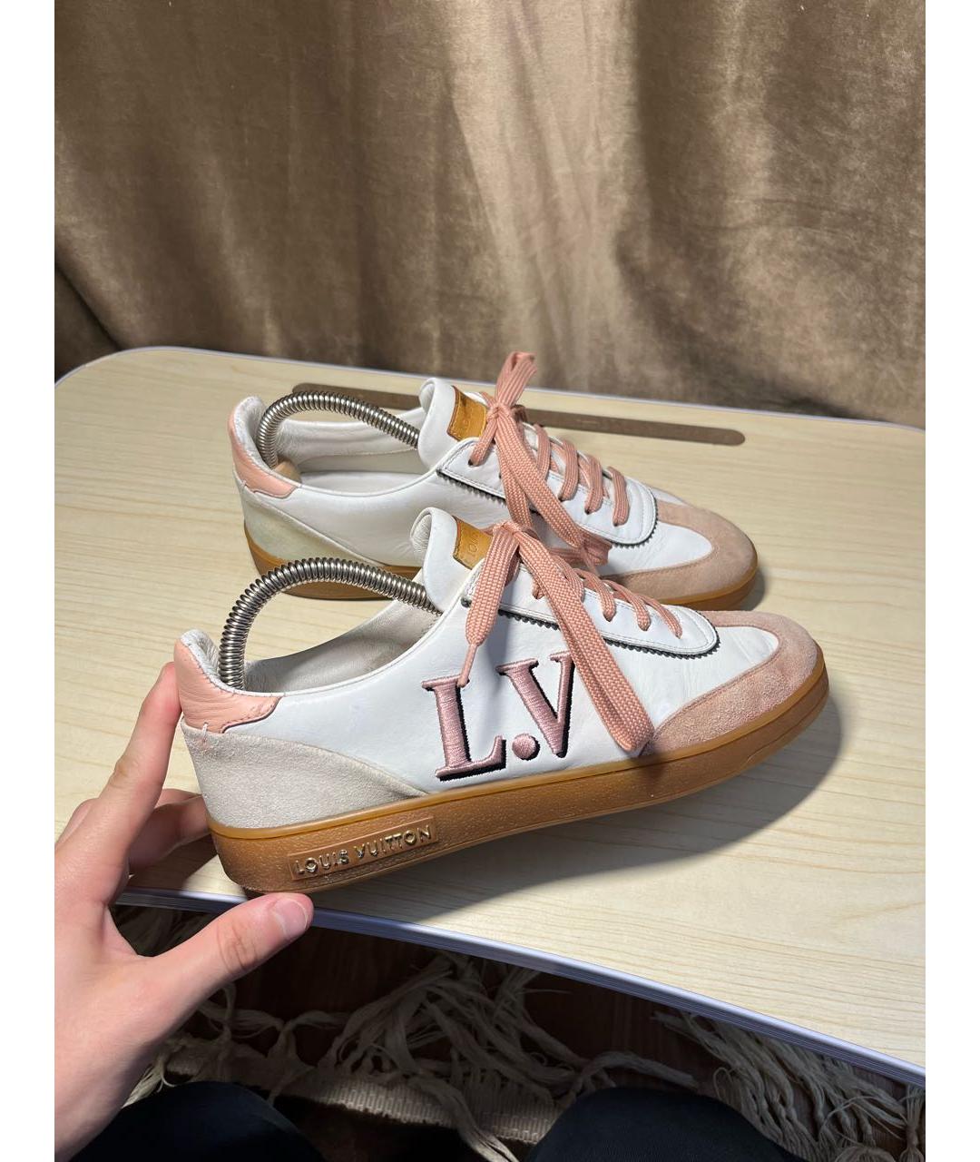 LOUIS VUITTON Белые кожаные кеды, фото 5