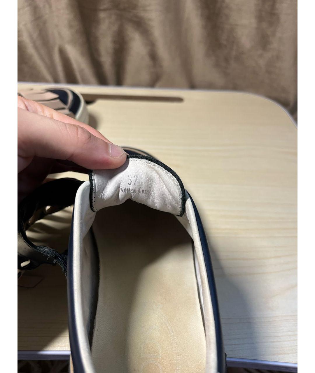 TOD'S Темно-синие кожаные кеды, фото 3