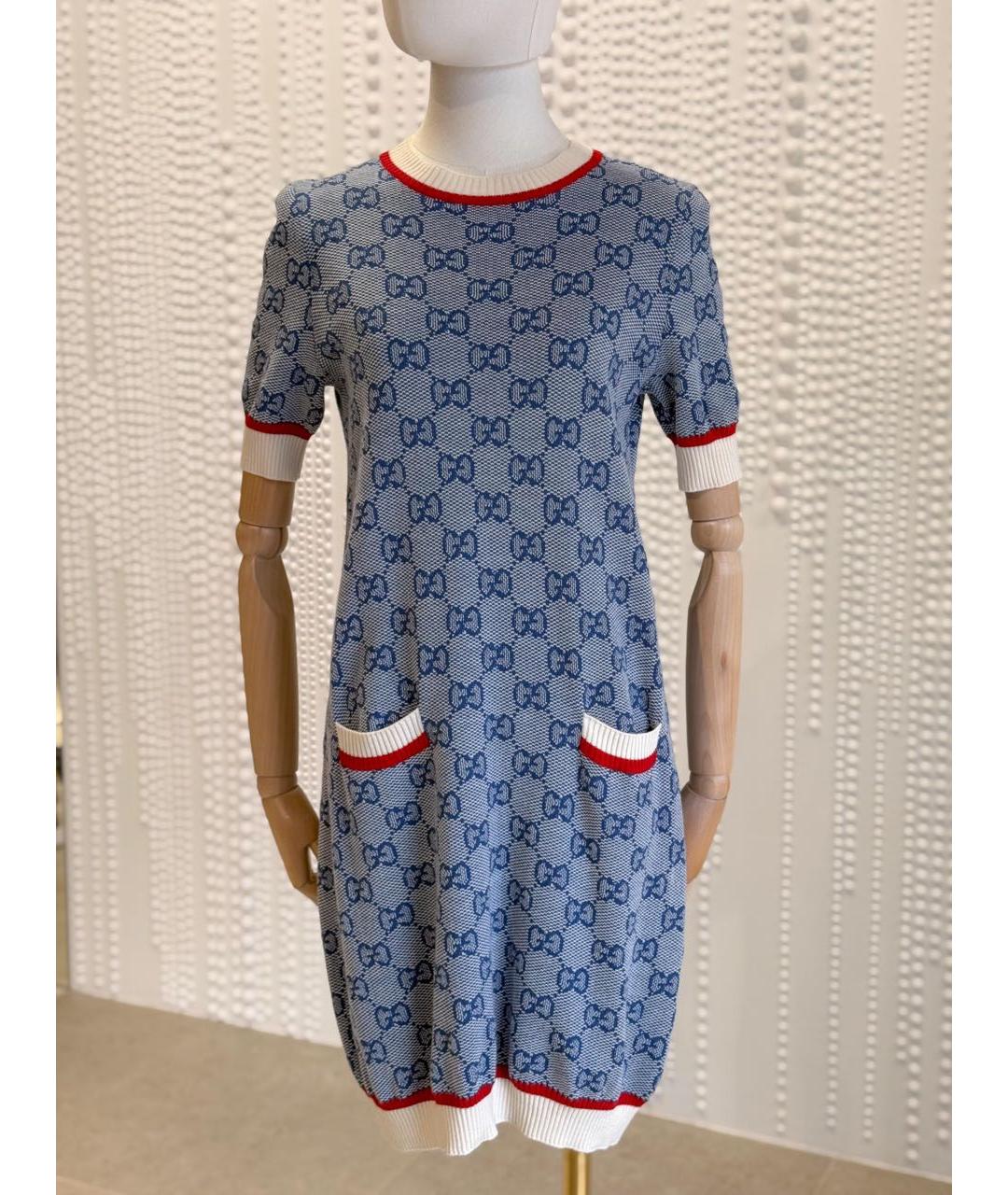 GUCCI Голубое повседневное платье, фото 8