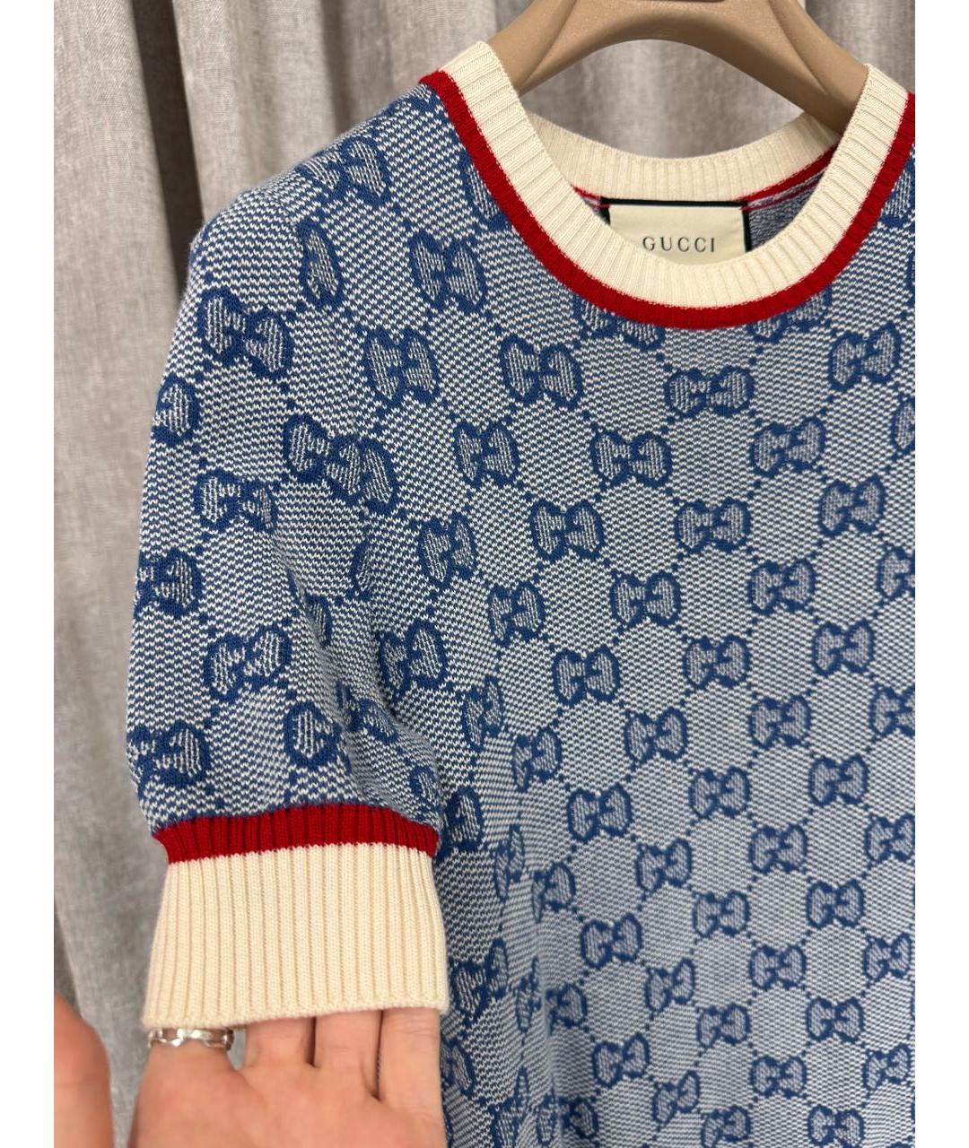 GUCCI Голубое повседневное платье, фото 4