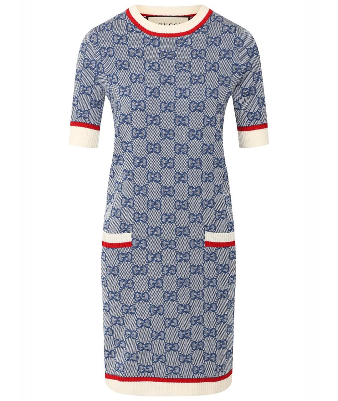 GUCCI Голубое повседневное платье, фото 1