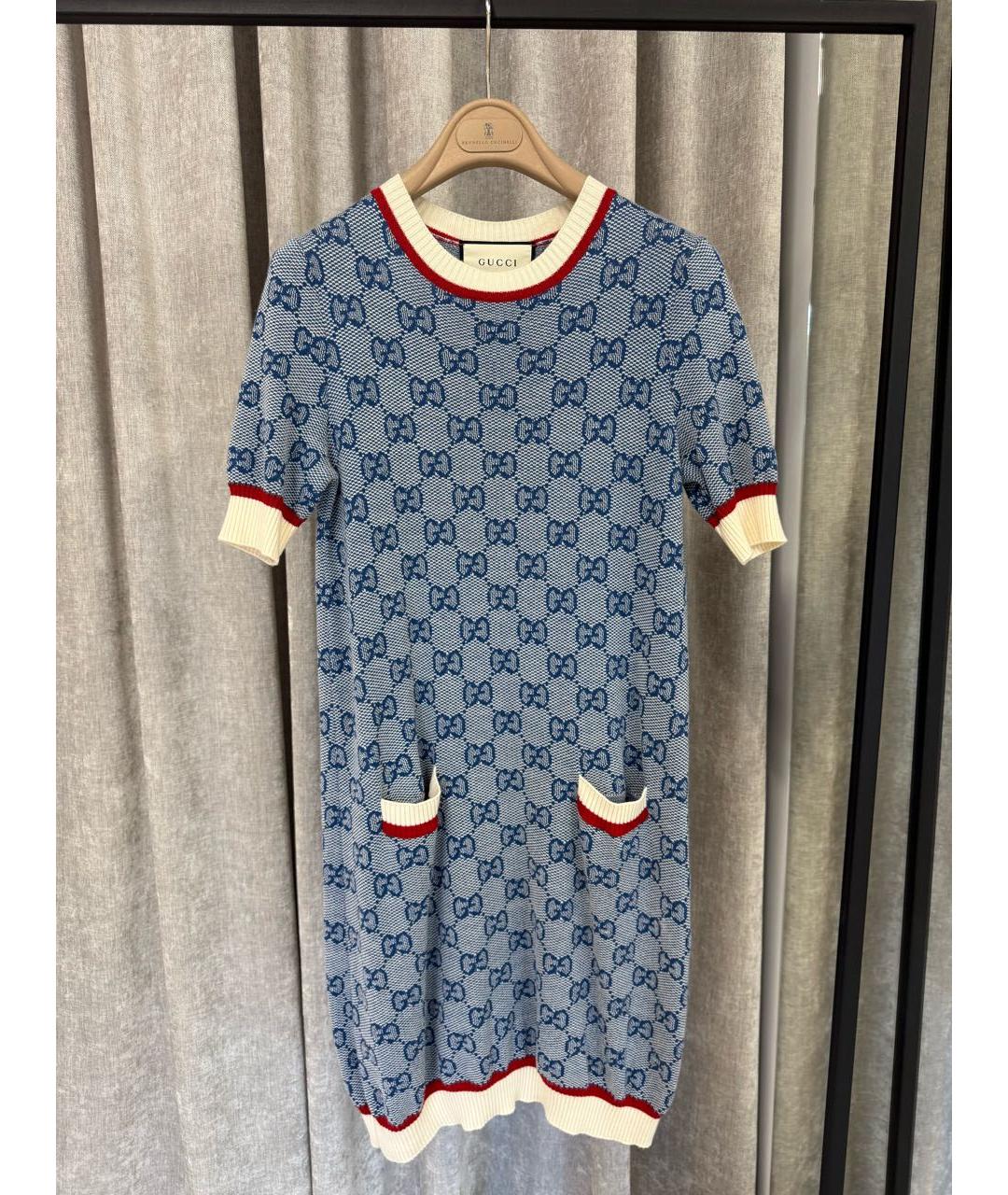 GUCCI Голубое повседневное платье, фото 3