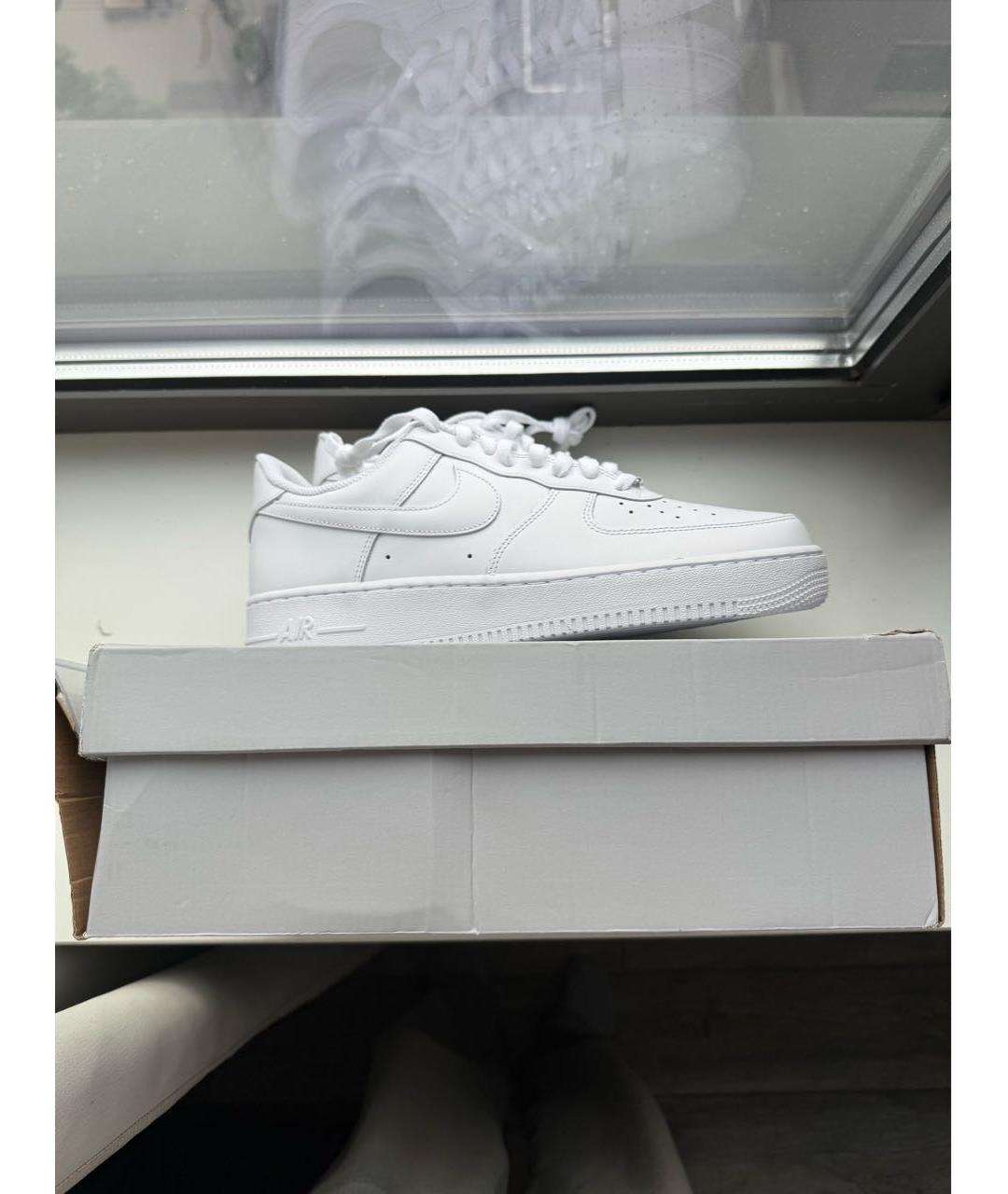 NIKE Белые кожаные низкие кроссовки / кеды, фото 5