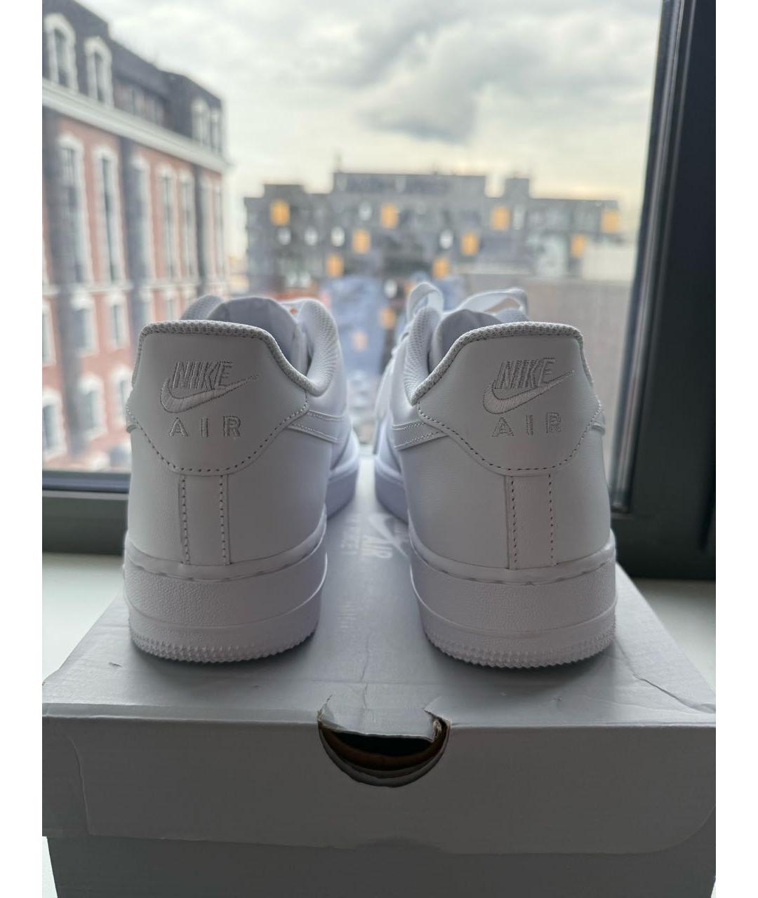 NIKE Белые кожаные низкие кроссовки / кеды, фото 4