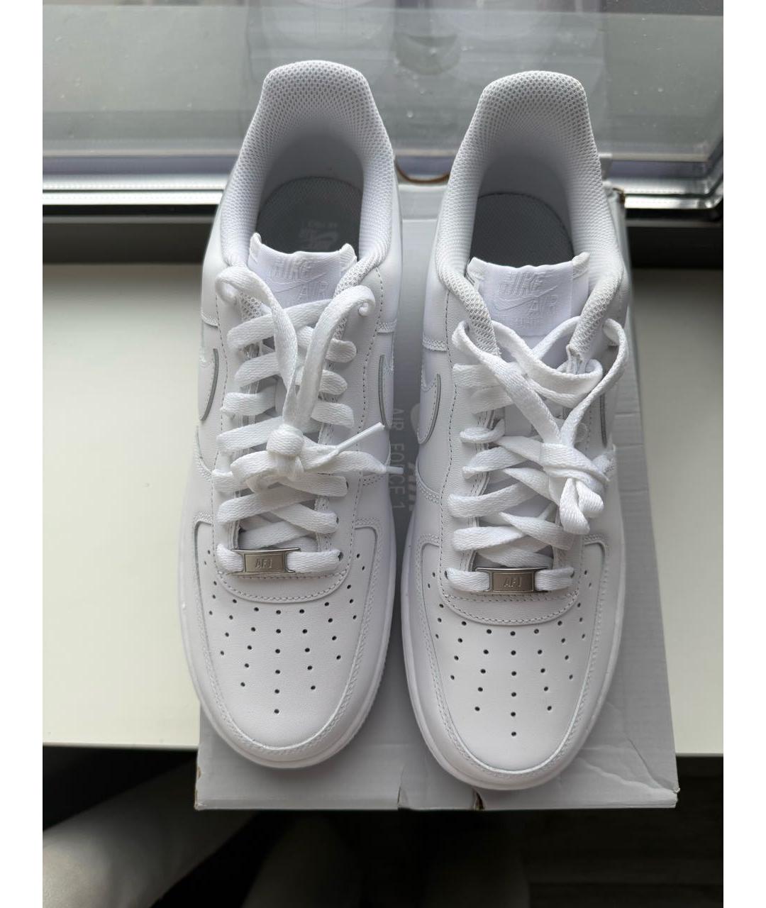 NIKE Белые кожаные низкие кроссовки / кеды, фото 2