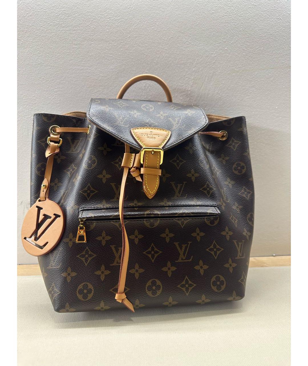 LOUIS VUITTON Коричневый кожаный рюкзак, фото 9