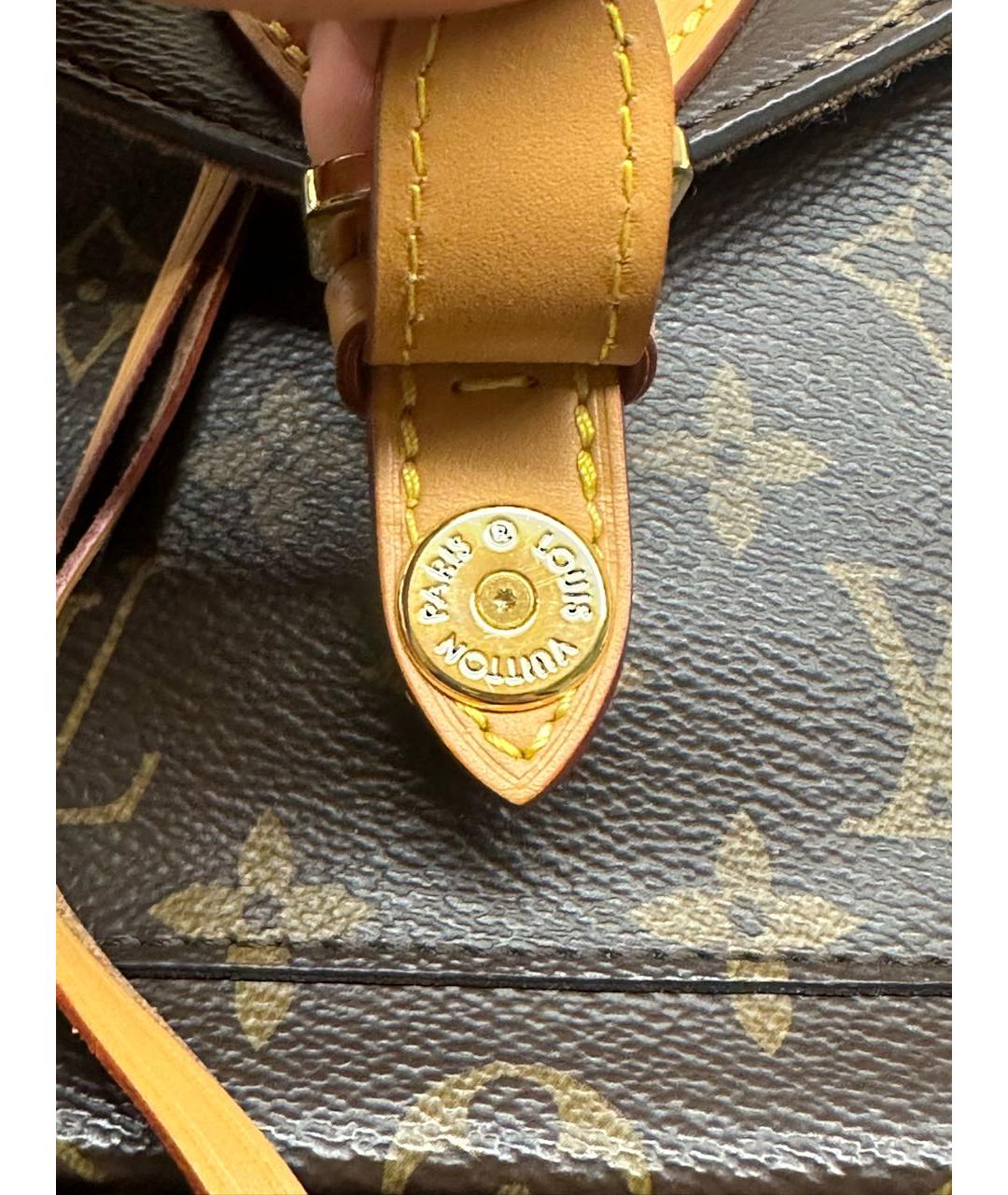 LOUIS VUITTON Коричневый кожаный рюкзак, фото 8