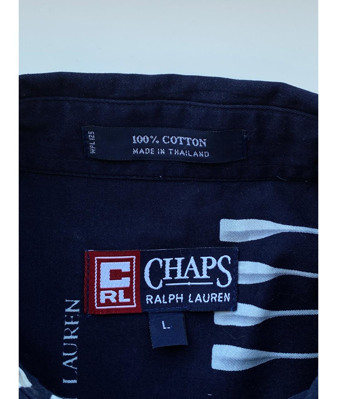 RALPH LAUREN Темно-синяя хлопковая кэжуал рубашка, фото 4