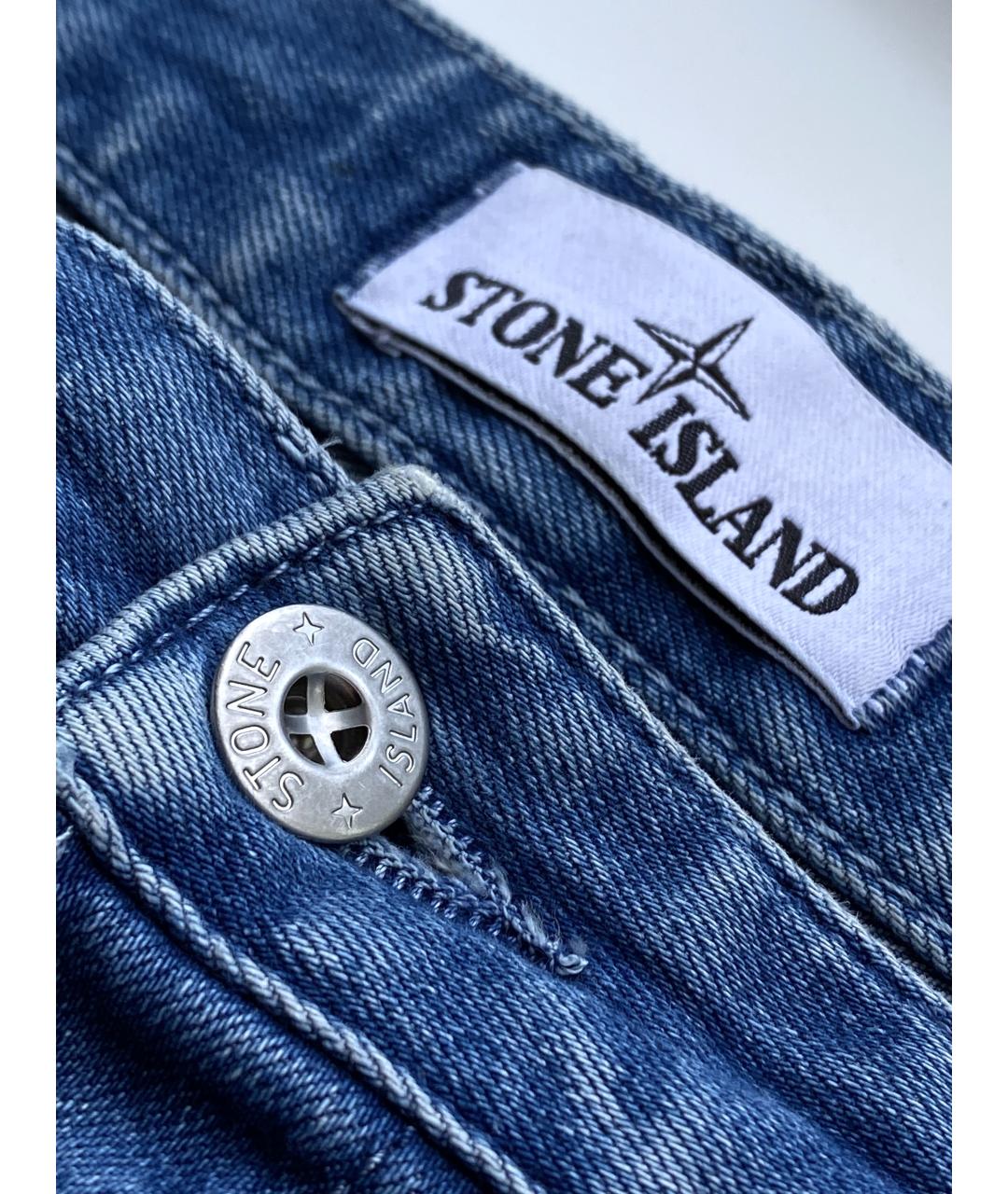 STONE ISLAND Синие хлопко-эластановые джинсы, фото 8
