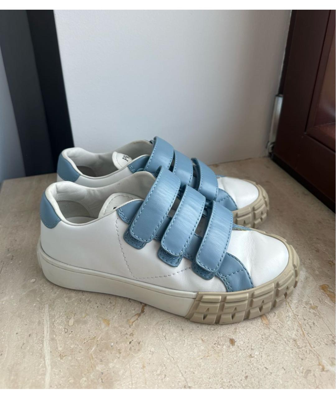 PRADA Белые кожаные кеды, фото 5