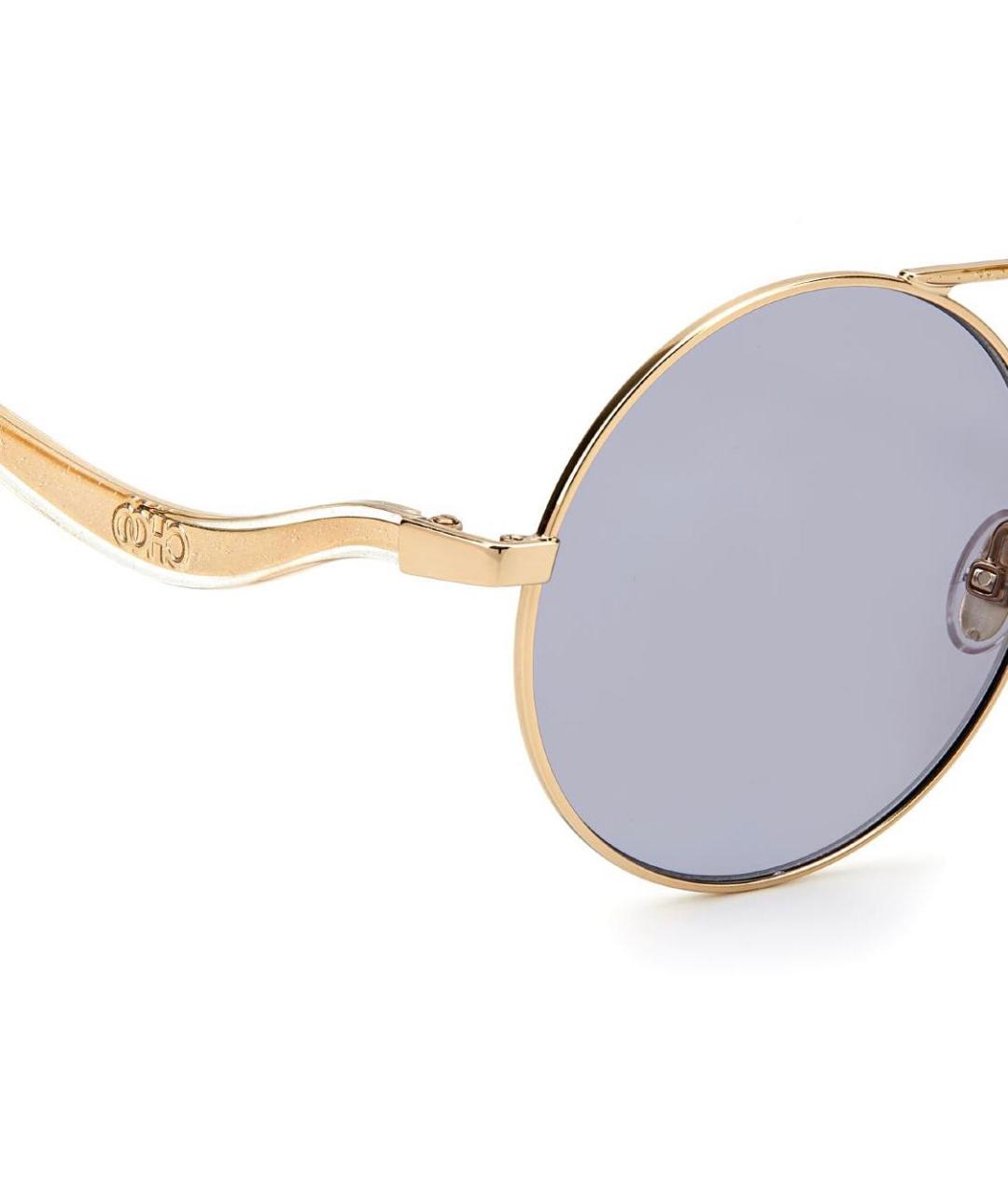 JIMMY CHOO Золотые металлические солнцезащитные очки, фото 3