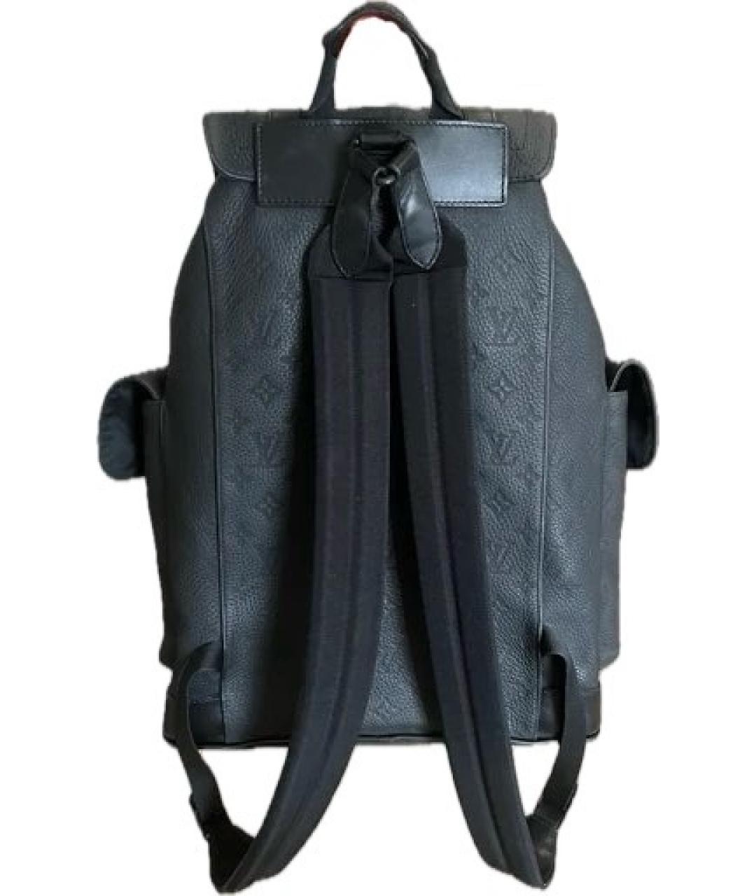 LOUIS VUITTON Черный кожаный рюкзак, фото 3