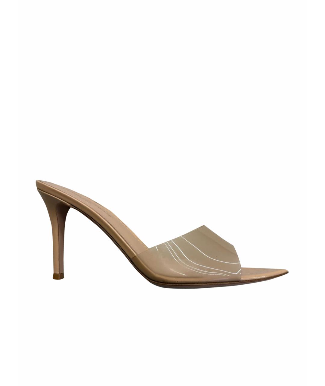 GIANVITO ROSSI Бежевые кожаные мюли, фото 1
