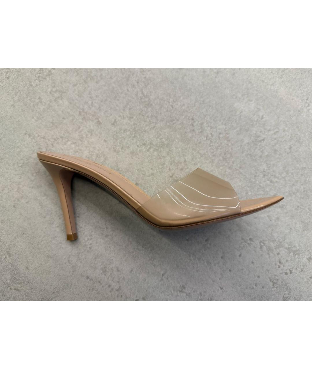 GIANVITO ROSSI Бежевые кожаные мюли, фото 7
