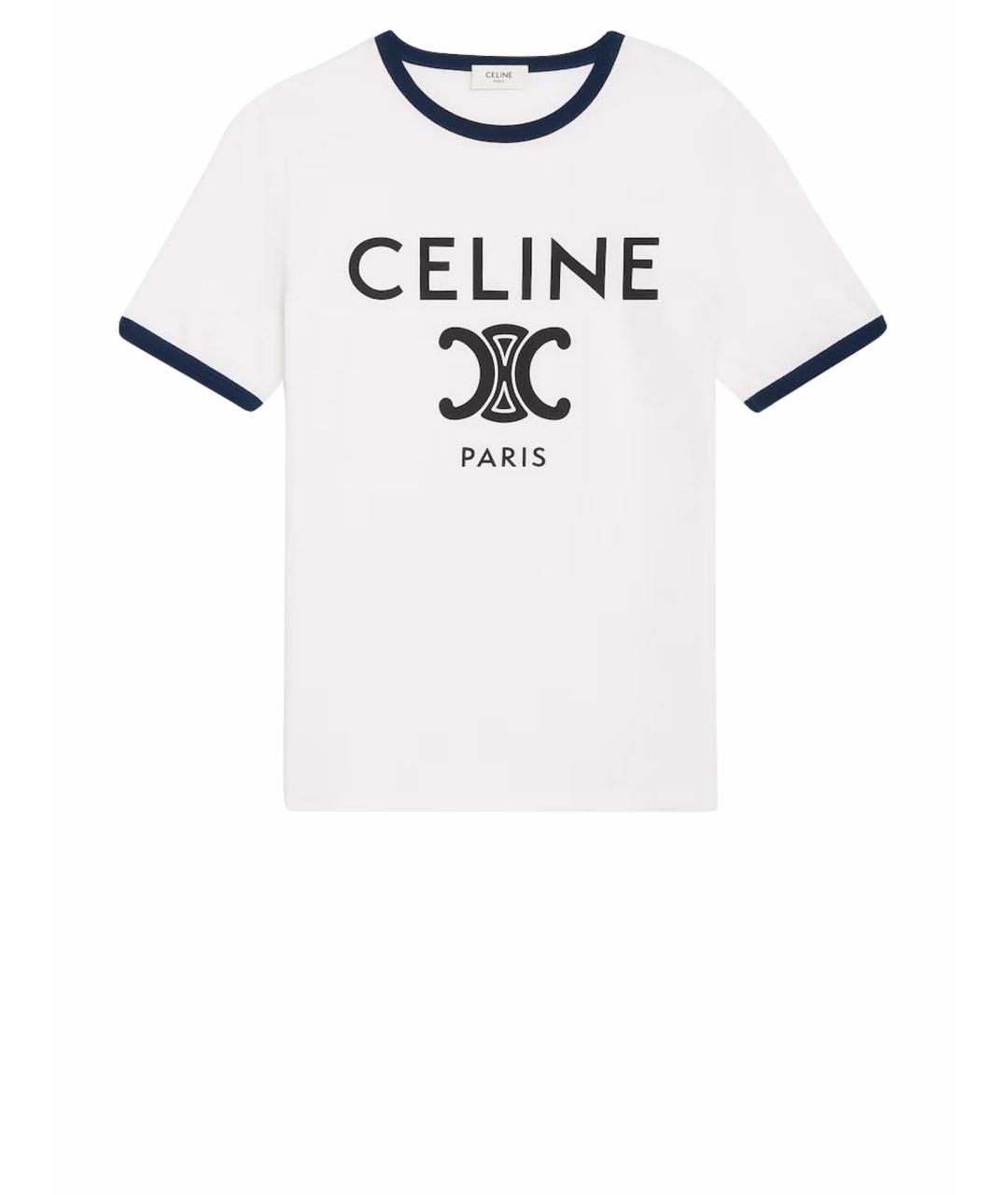 CELINE Белая хлопковая футболка, фото 1