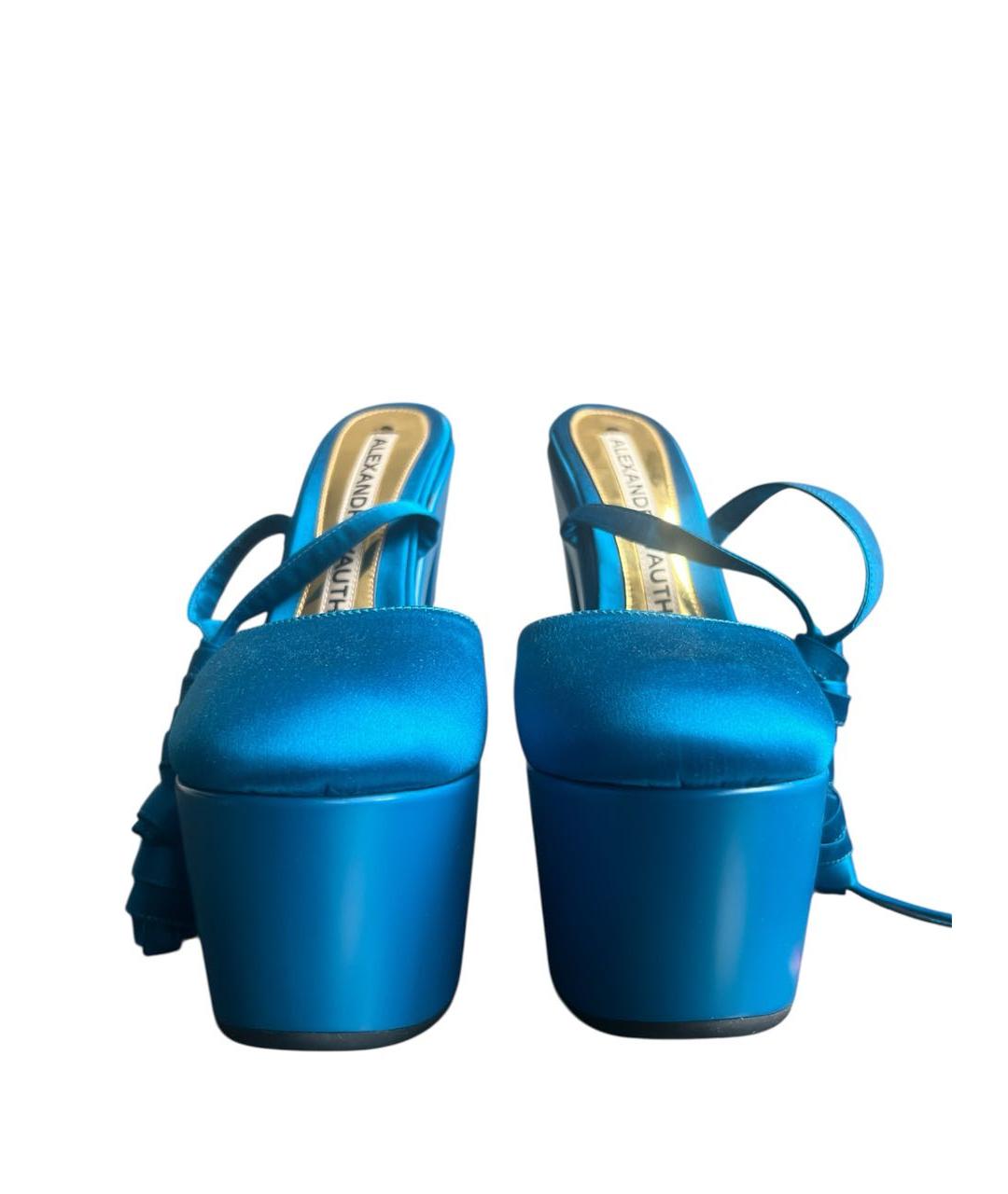 ALEXANDRE VAUTHIER Бирюзовые текстильные босоножки, фото 3