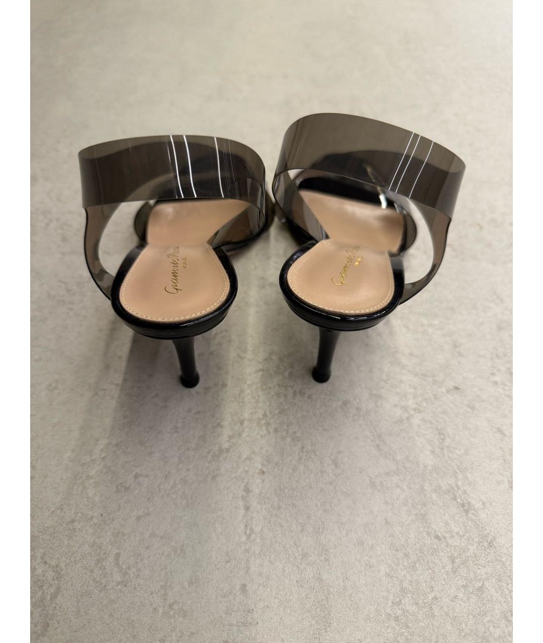 GIANVITO ROSSI Черные кожаные босоножки, фото 4