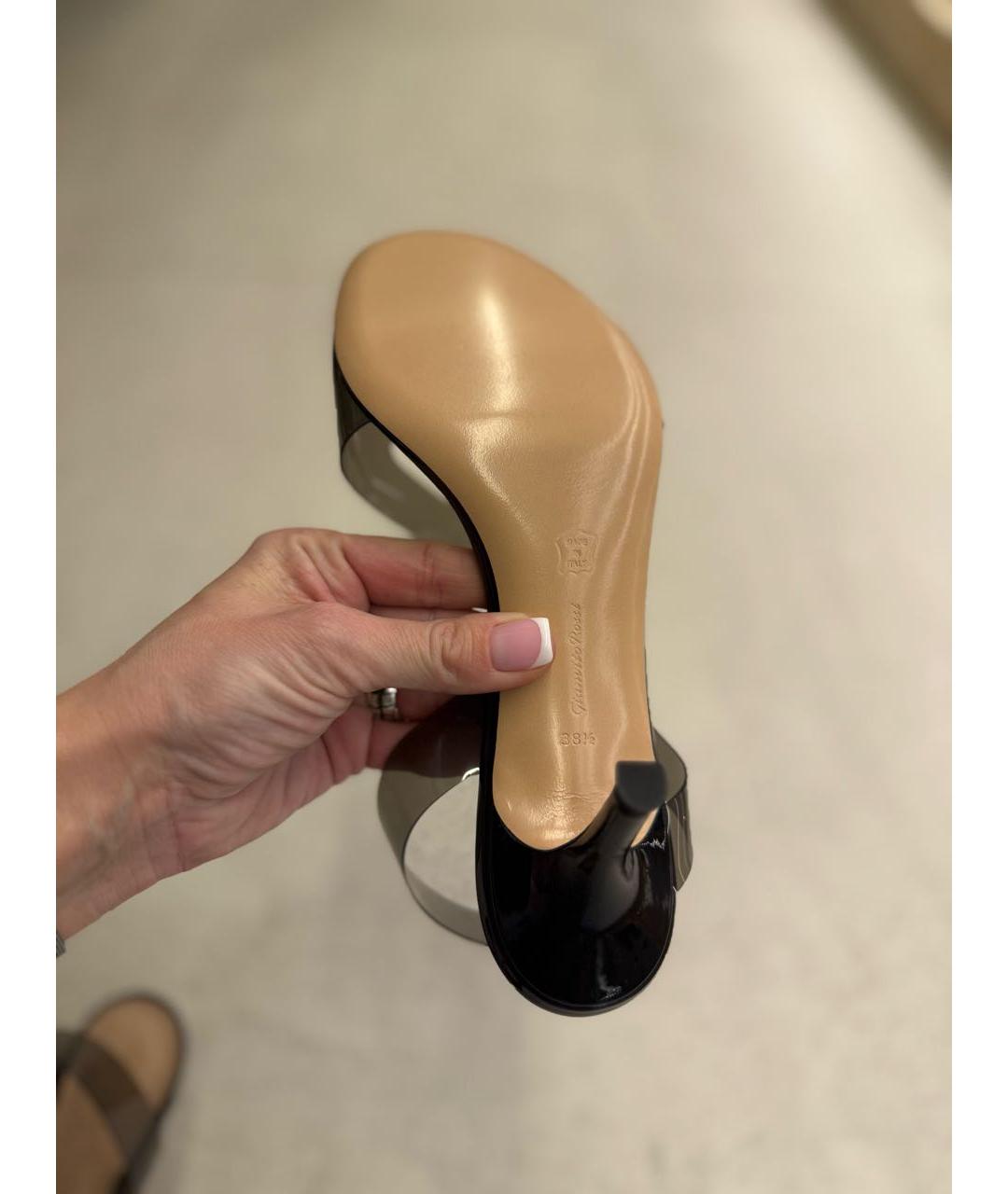 GIANVITO ROSSI Черные кожаные босоножки, фото 6