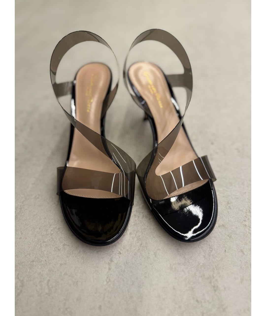 GIANVITO ROSSI Черные кожаные босоножки, фото 2