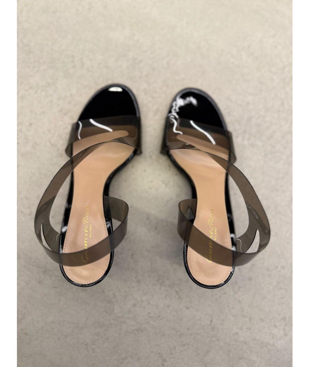 GIANVITO ROSSI Черные кожаные босоножки, фото 3