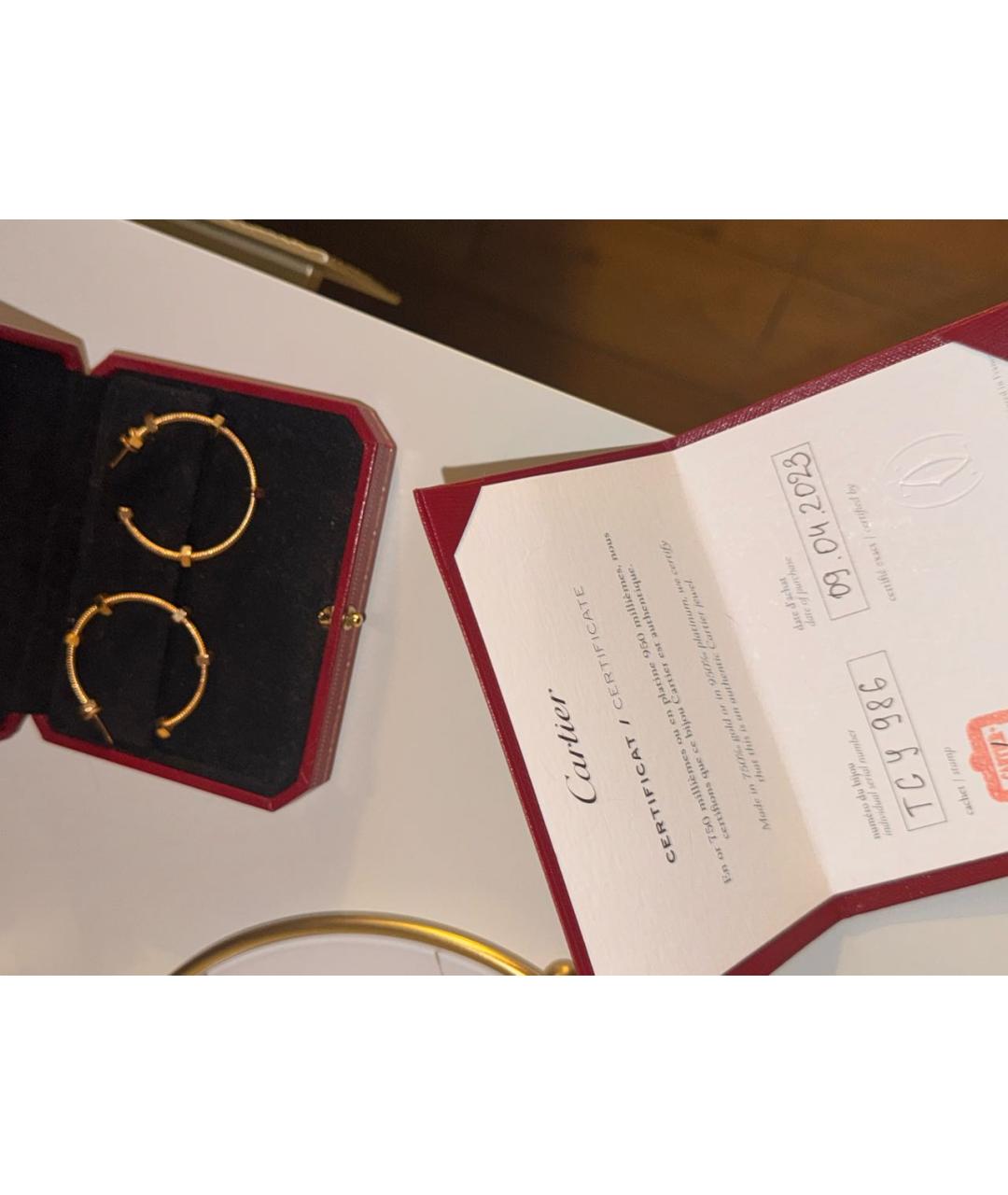 CARTIER Золотые серьги из розового золота, фото 2