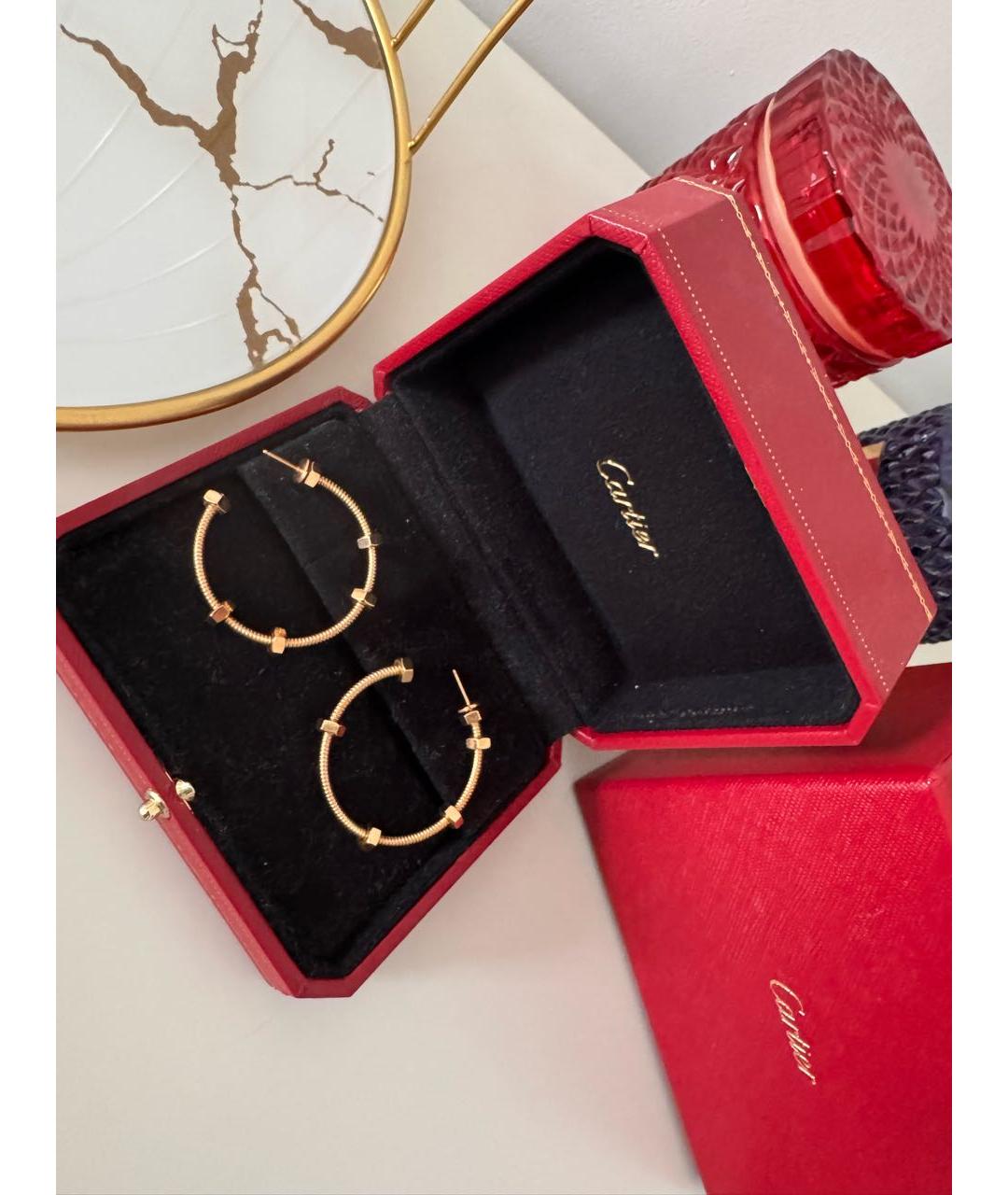 CARTIER Золотые серьги из розового золота, фото 7