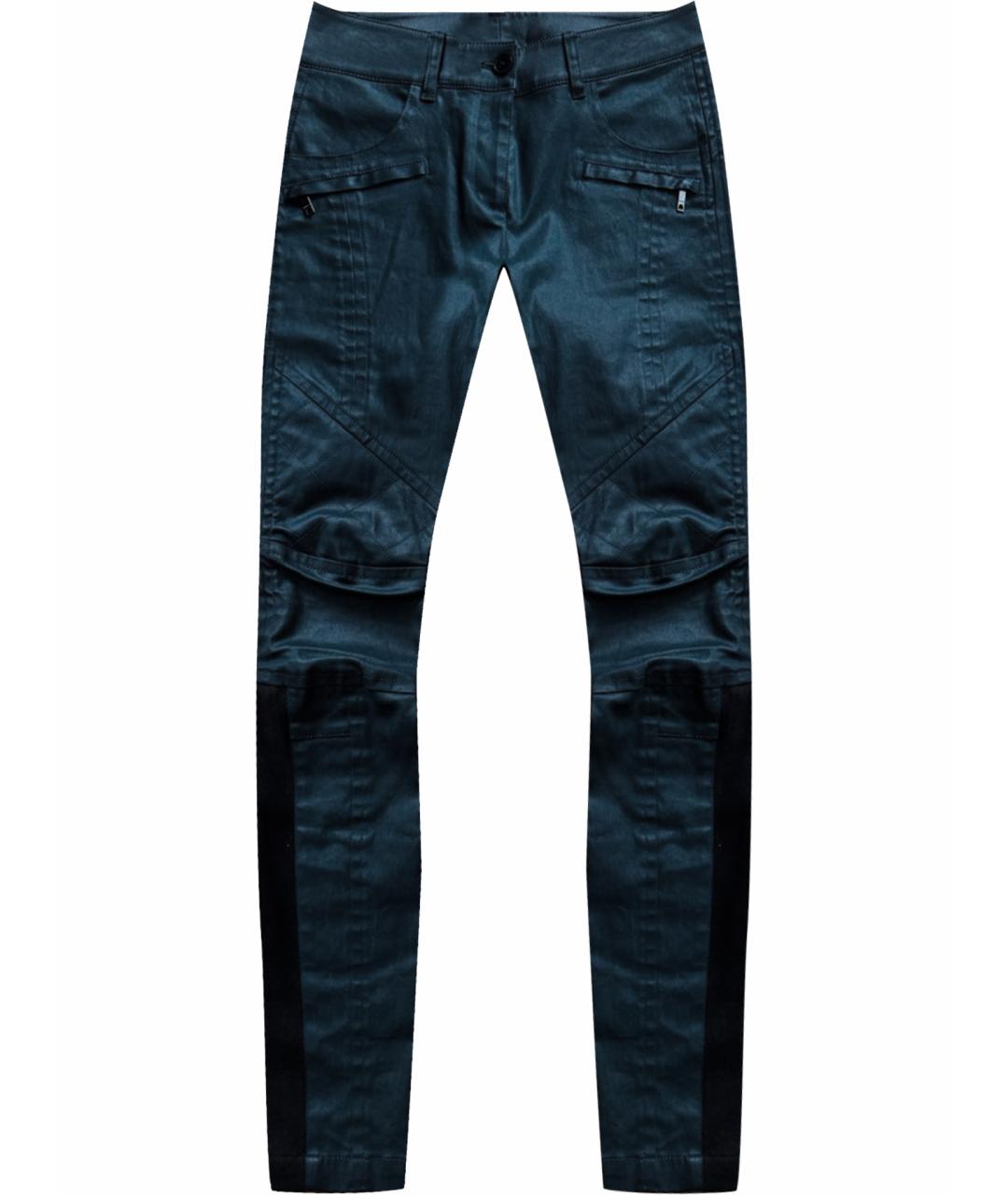 DKNY Зеленые кожаные прямые брюки, фото 1