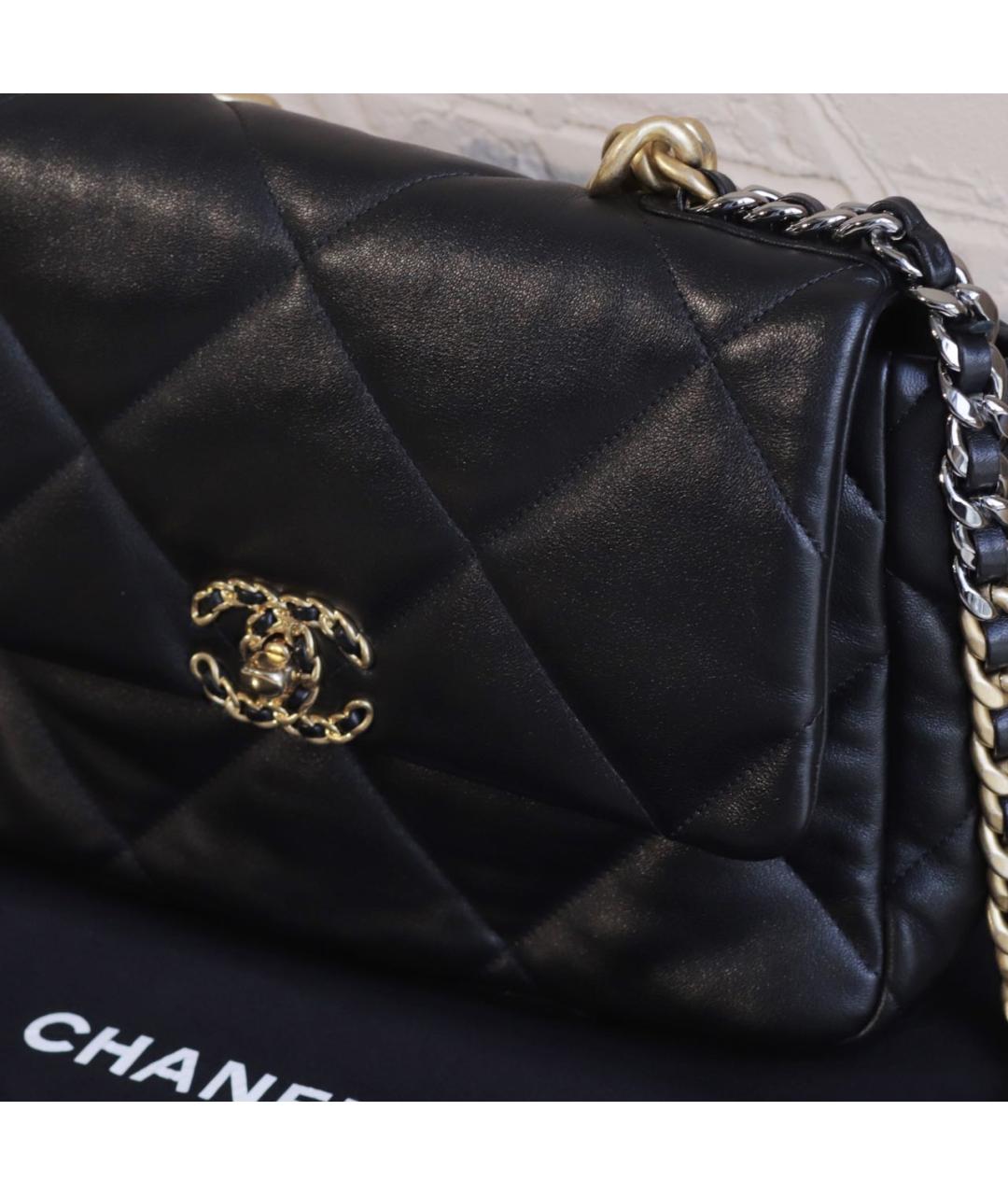 CHANEL Черная кожаная сумка через плечо, фото 6