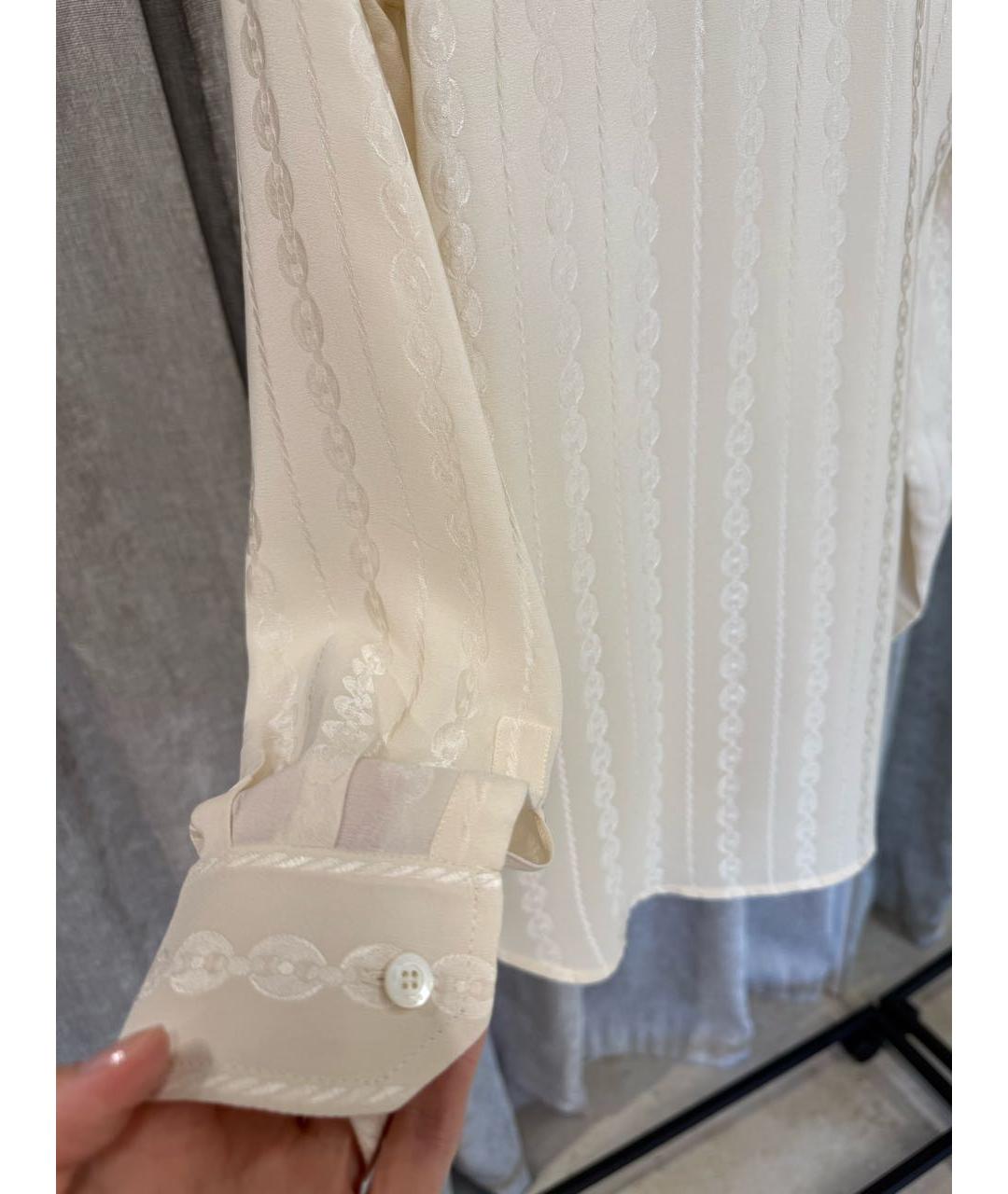 GUCCI Бежевая шелковая блузы, фото 5