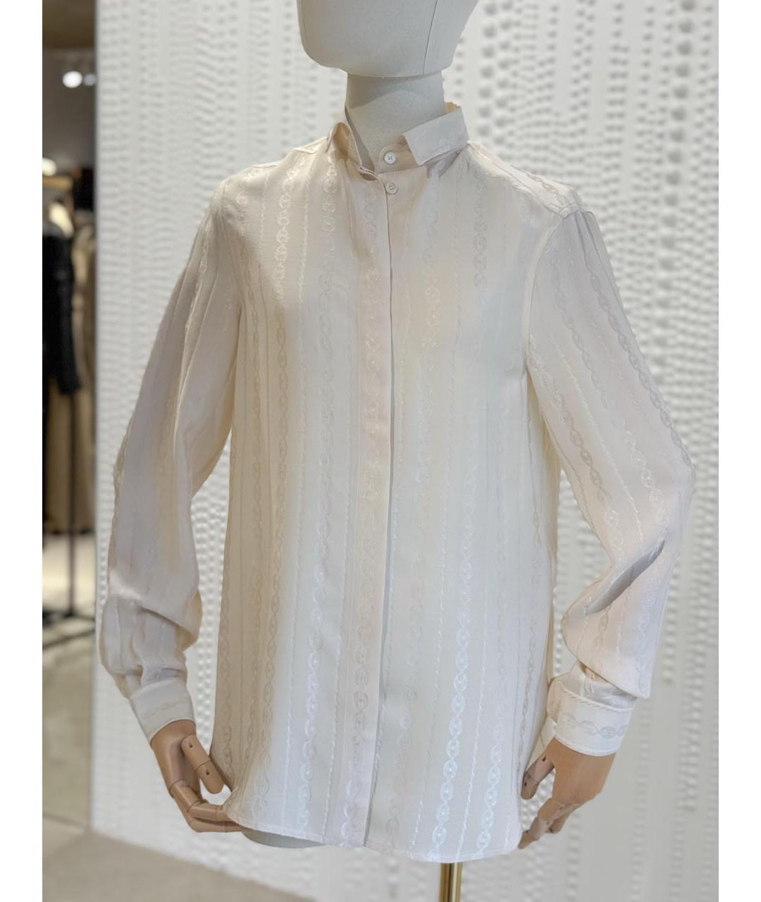 GUCCI Бежевая шелковая блузы, фото 3