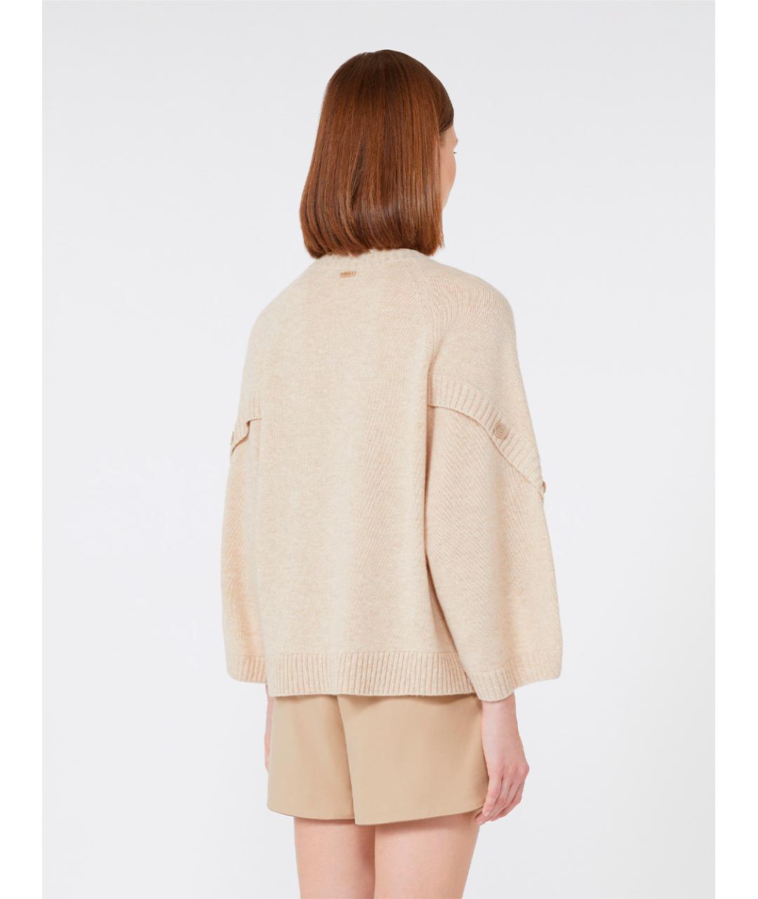 MAX MARA Бежевый шерстяной джемпер / свитер, фото 4