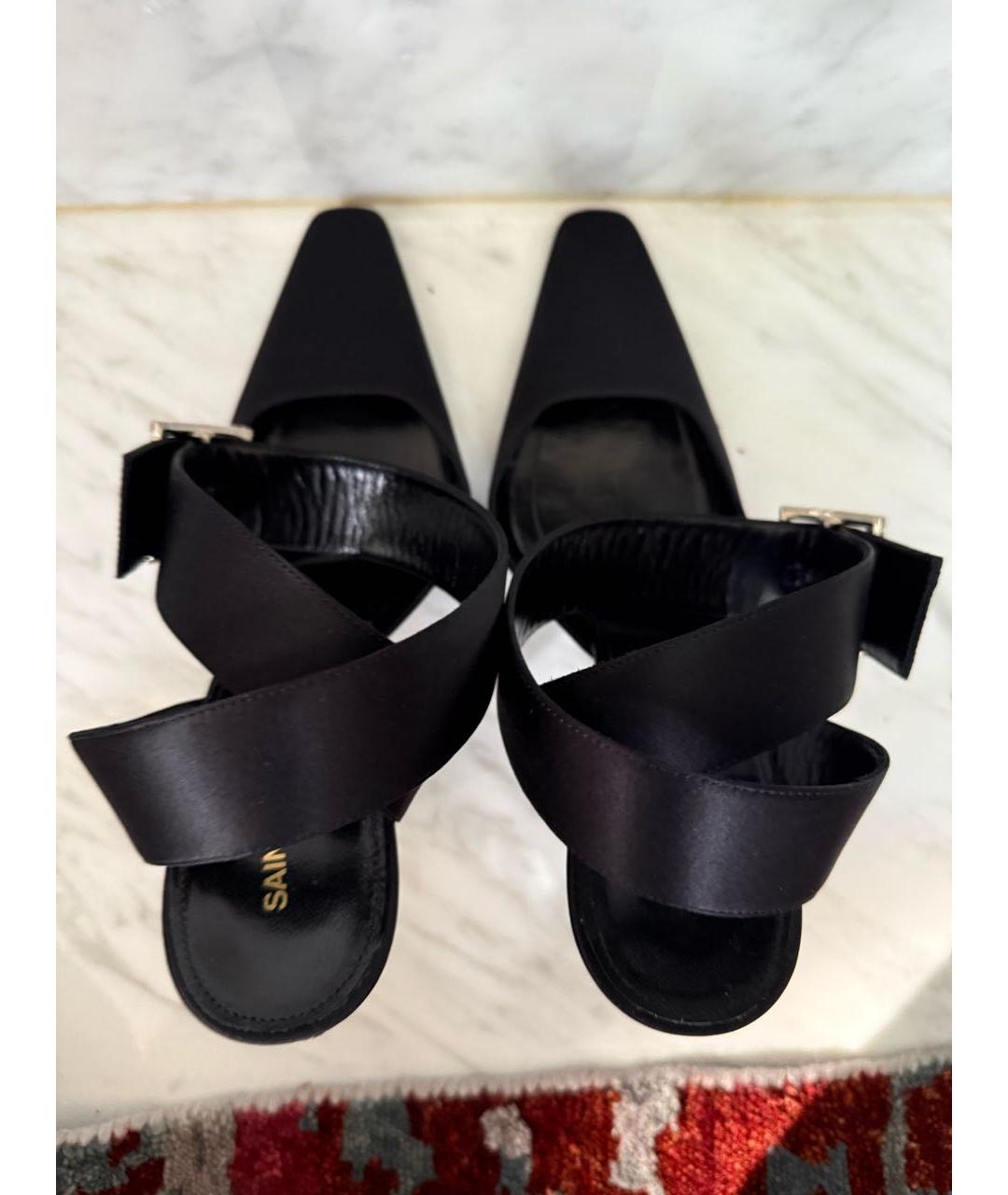 SAINT LAURENT Черные текстильные туфли, фото 3