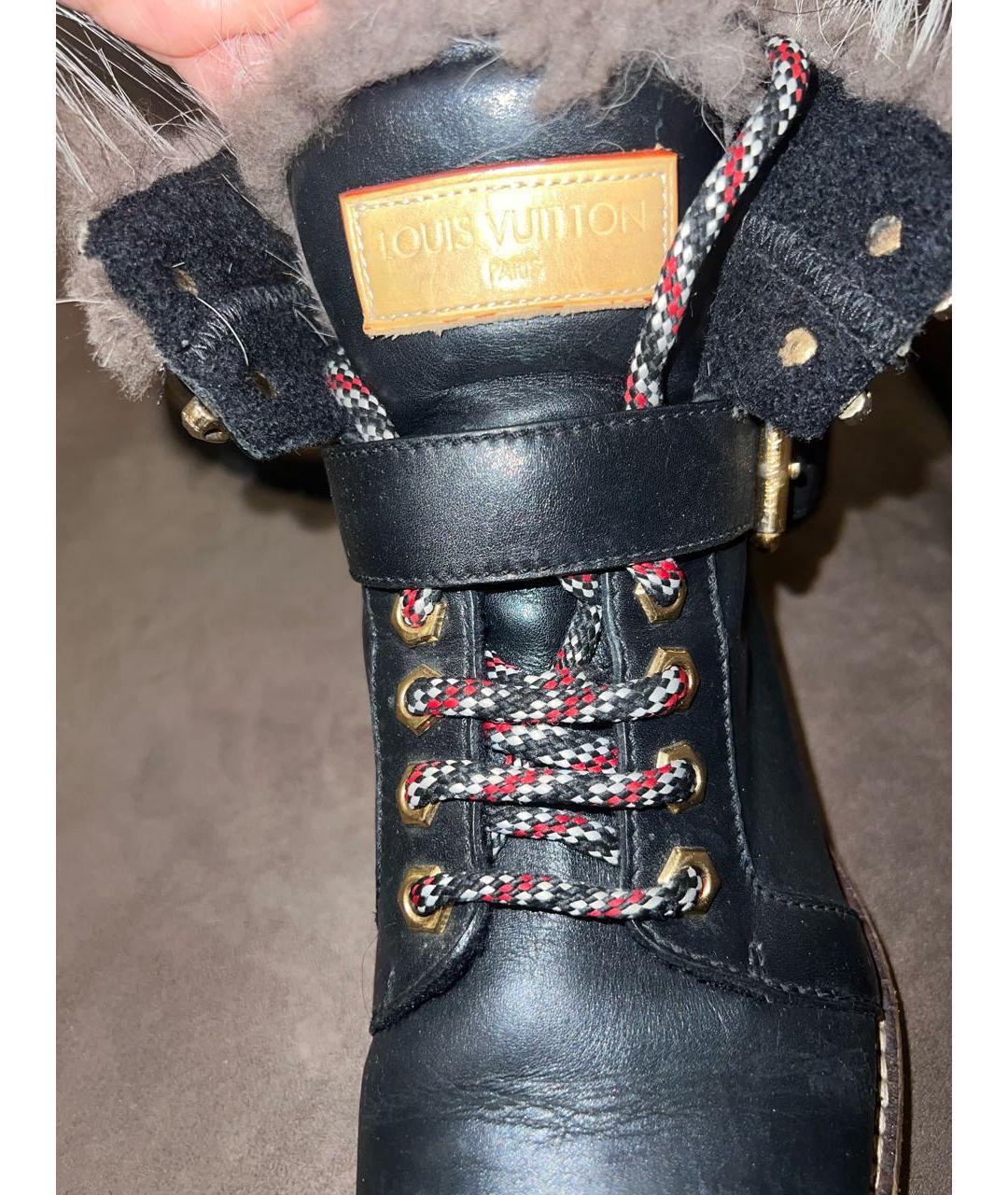 LOUIS VUITTON Черные кожаные ботинки, фото 4