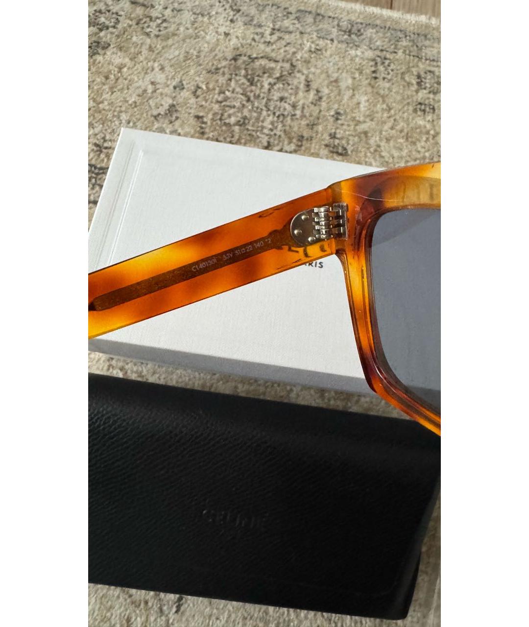 CELINE Оранжевое пластиковые солнцезащитные очки, фото 6