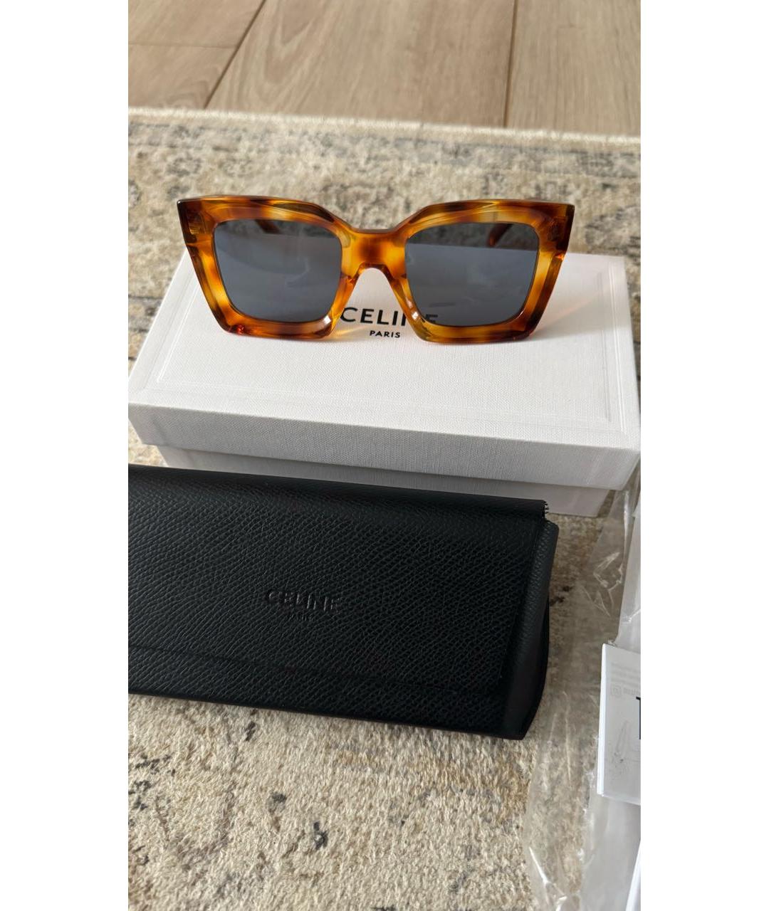 CELINE Оранжевое пластиковые солнцезащитные очки, фото 2