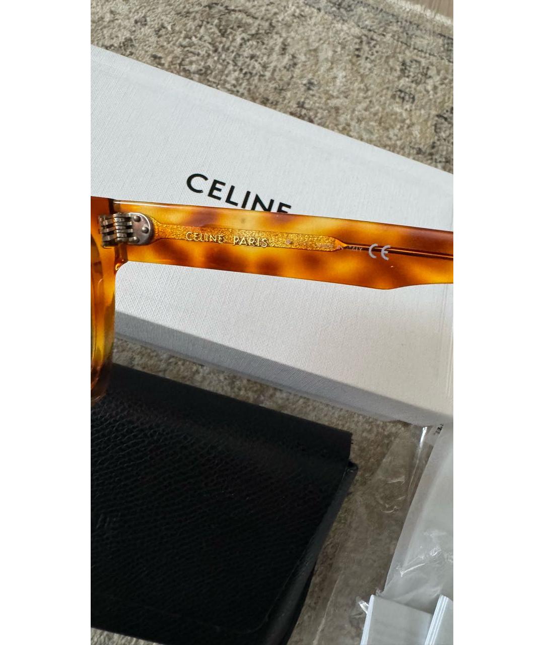 CELINE Оранжевое пластиковые солнцезащитные очки, фото 5