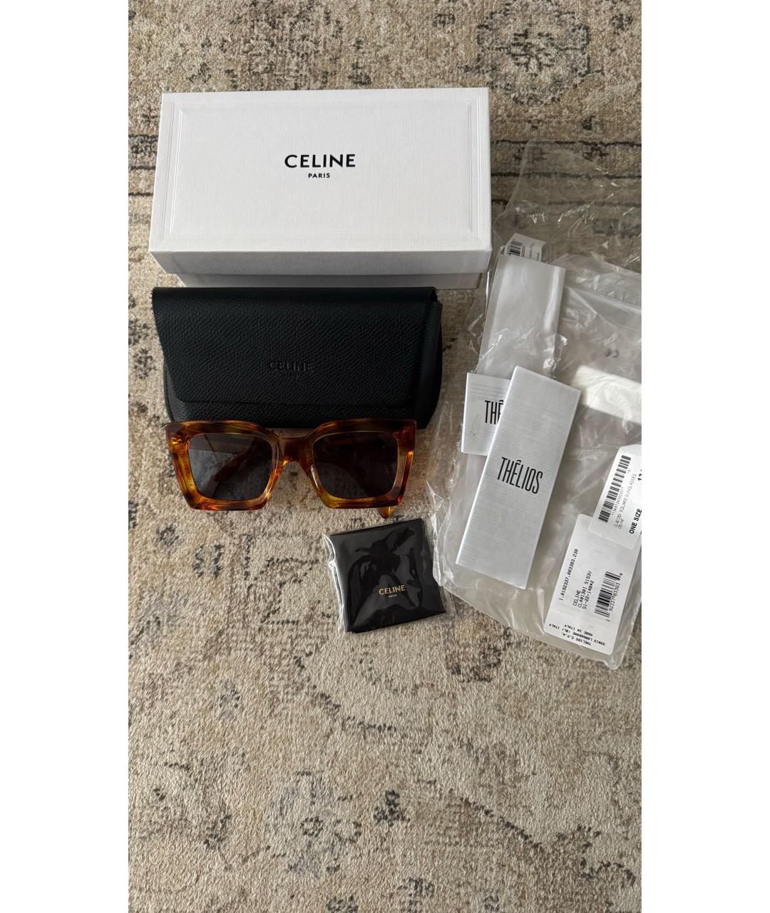 CELINE Оранжевое пластиковые солнцезащитные очки, фото 7