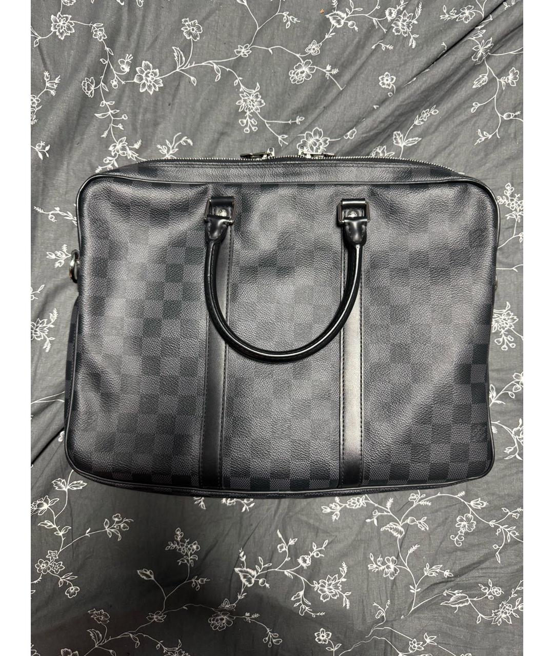 LOUIS VUITTON Антрацитовый портфель, фото 9