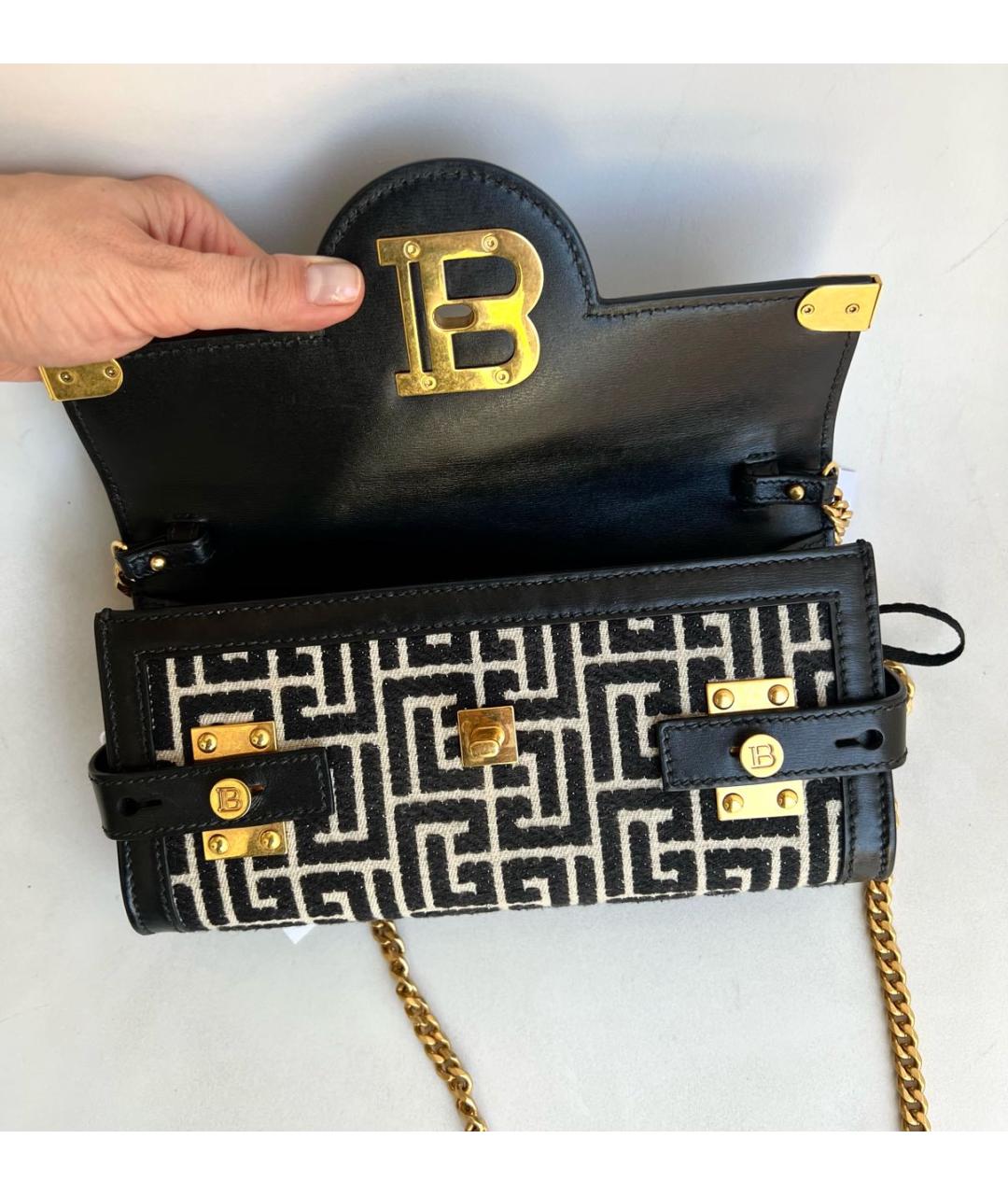 BALMAIN Черная тканевая сумка через плечо, фото 4
