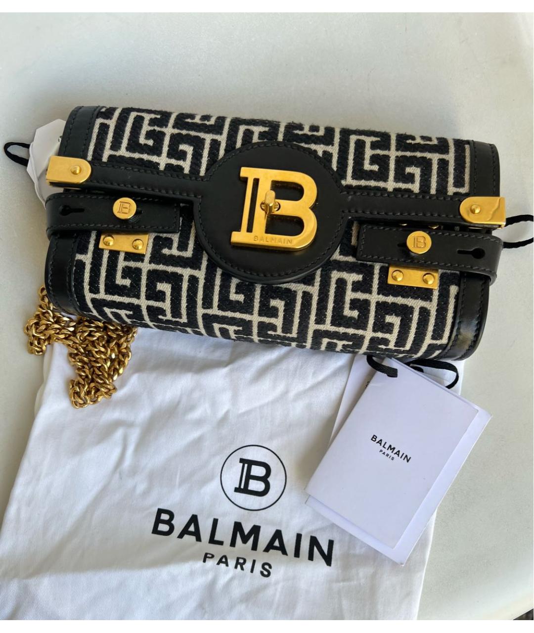 BALMAIN Черная тканевая сумка через плечо, фото 5