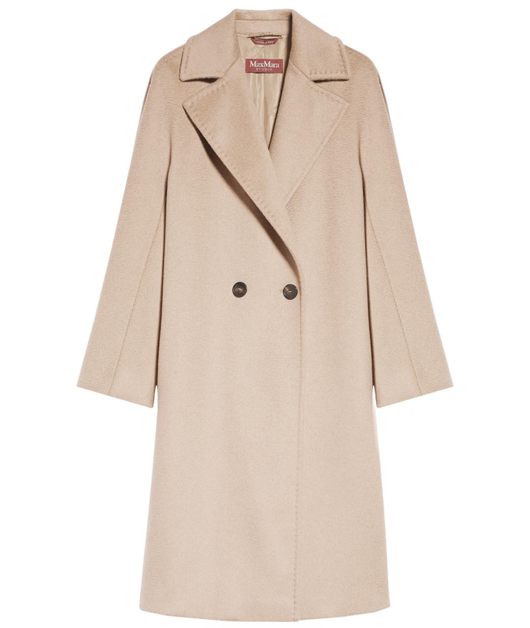 MAX MARA Бежевое шерстяное пальто, фото 1