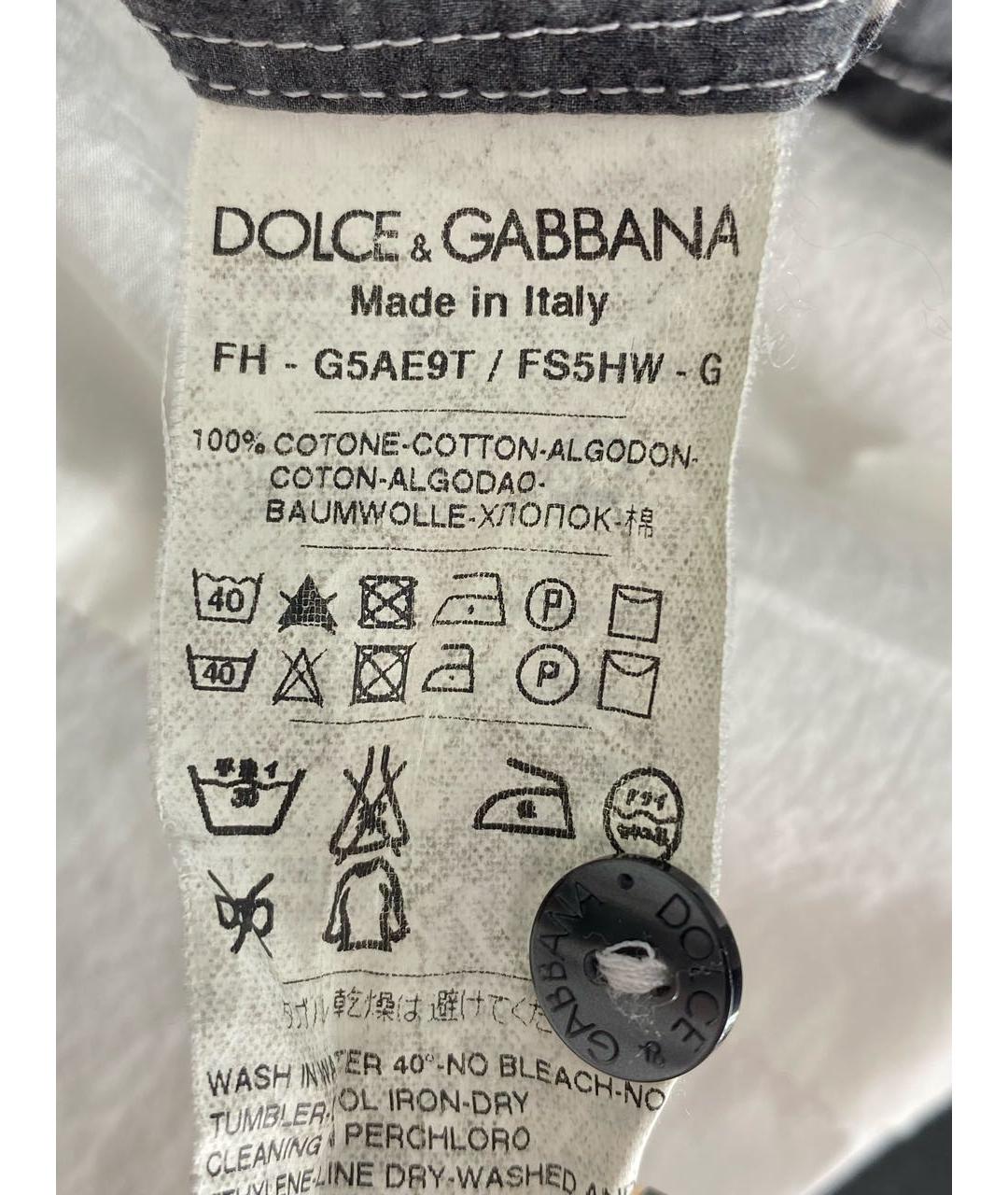 DOLCE&GABBANA Белая хлопковая кэжуал рубашка, фото 8