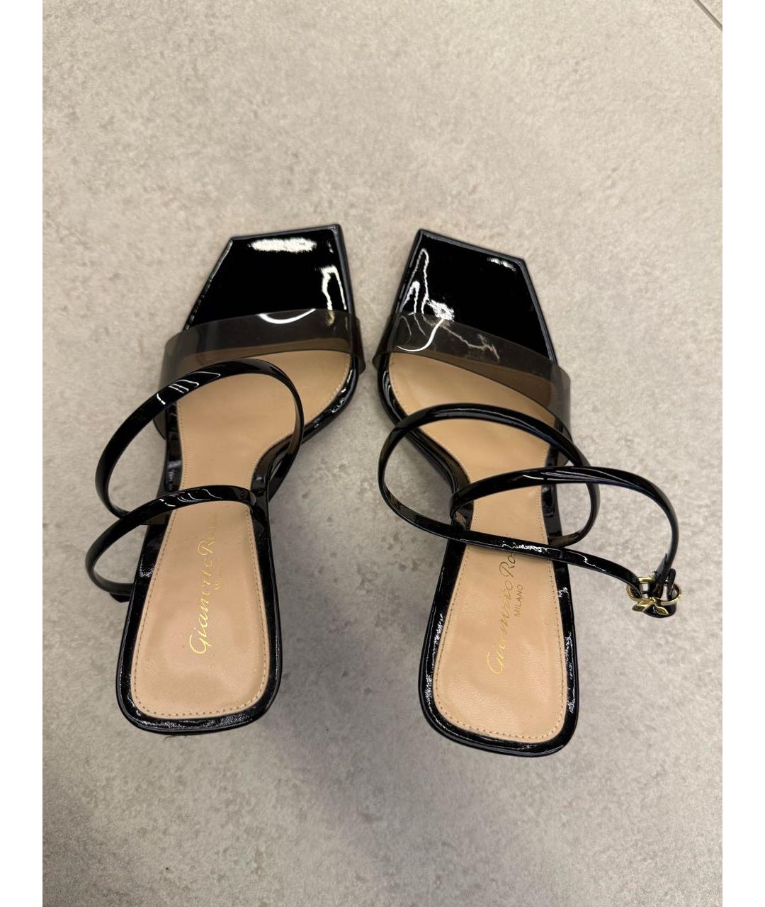 GIANVITO ROSSI Черные босоножки из лакированной кожи, фото 3