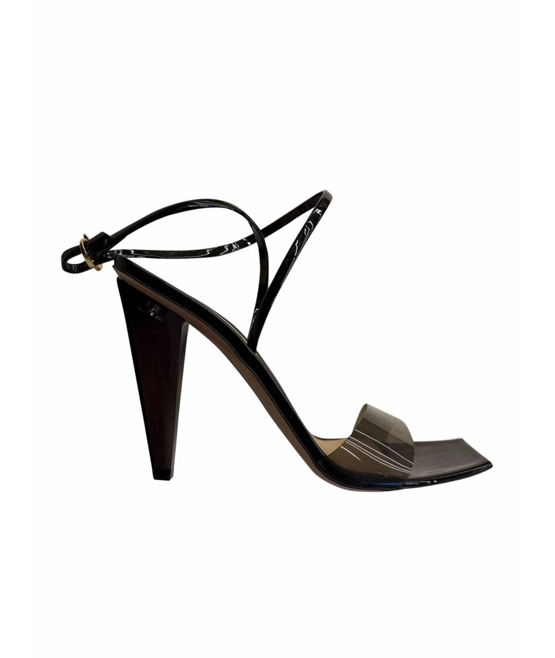GIANVITO ROSSI Черные босоножки из лакированной кожи, фото 1