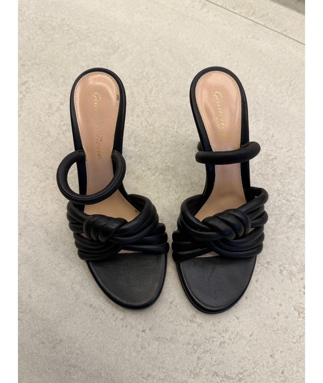 GIANVITO ROSSI Черные кожаные босоножки, фото 2