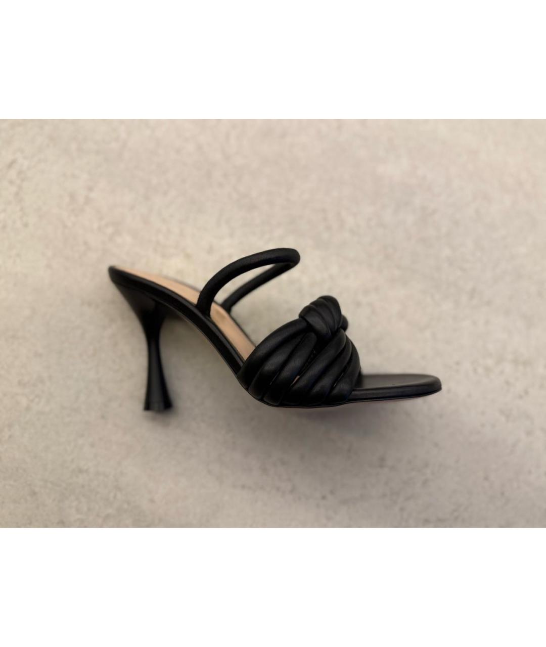 GIANVITO ROSSI Черные кожаные босоножки, фото 5