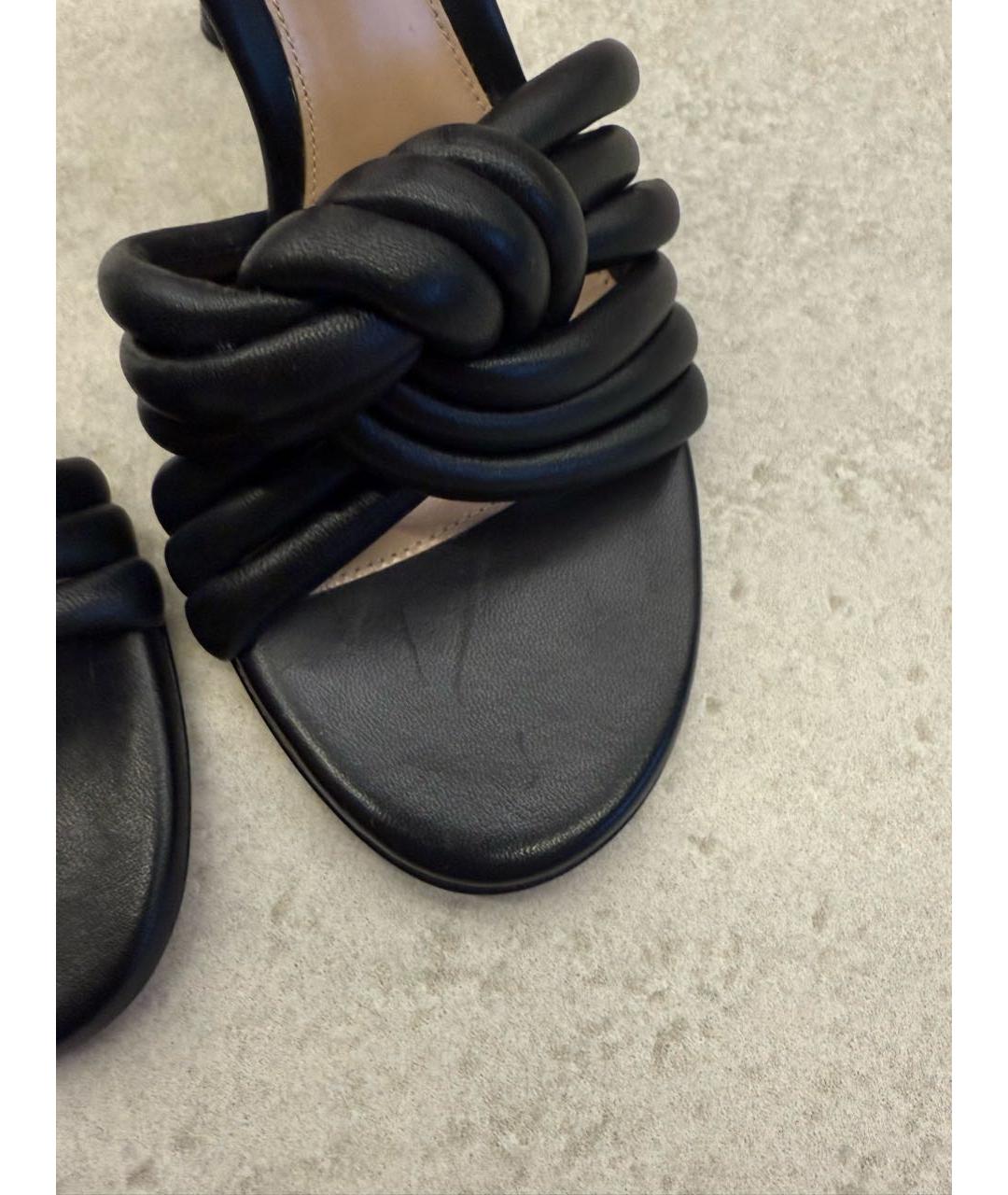 GIANVITO ROSSI Черные кожаные босоножки, фото 4