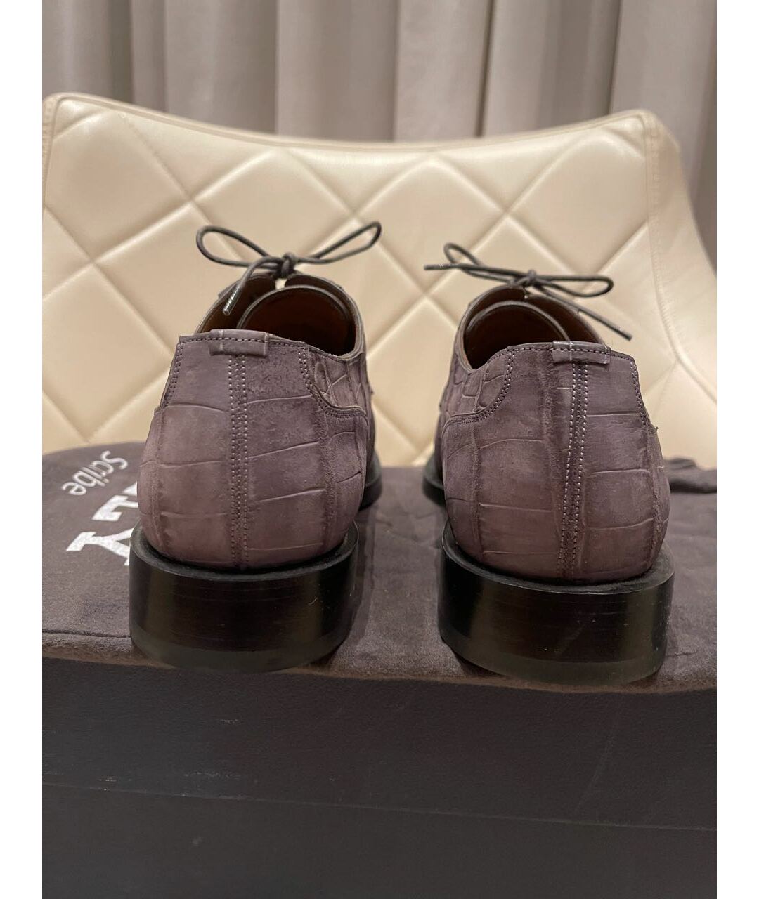 BALLY Серые туфли из экзотической кожи, фото 4