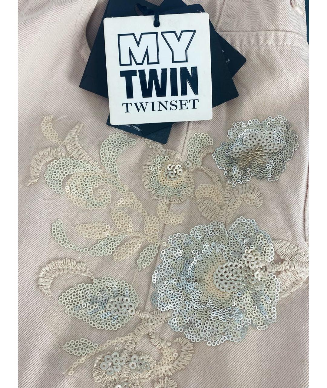 TWIN-SET Розовые хлопковые шорты, фото 4