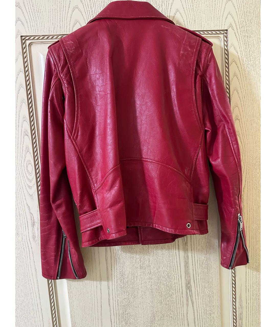 SAINT LAURENT Красная кожаная куртка, фото 2